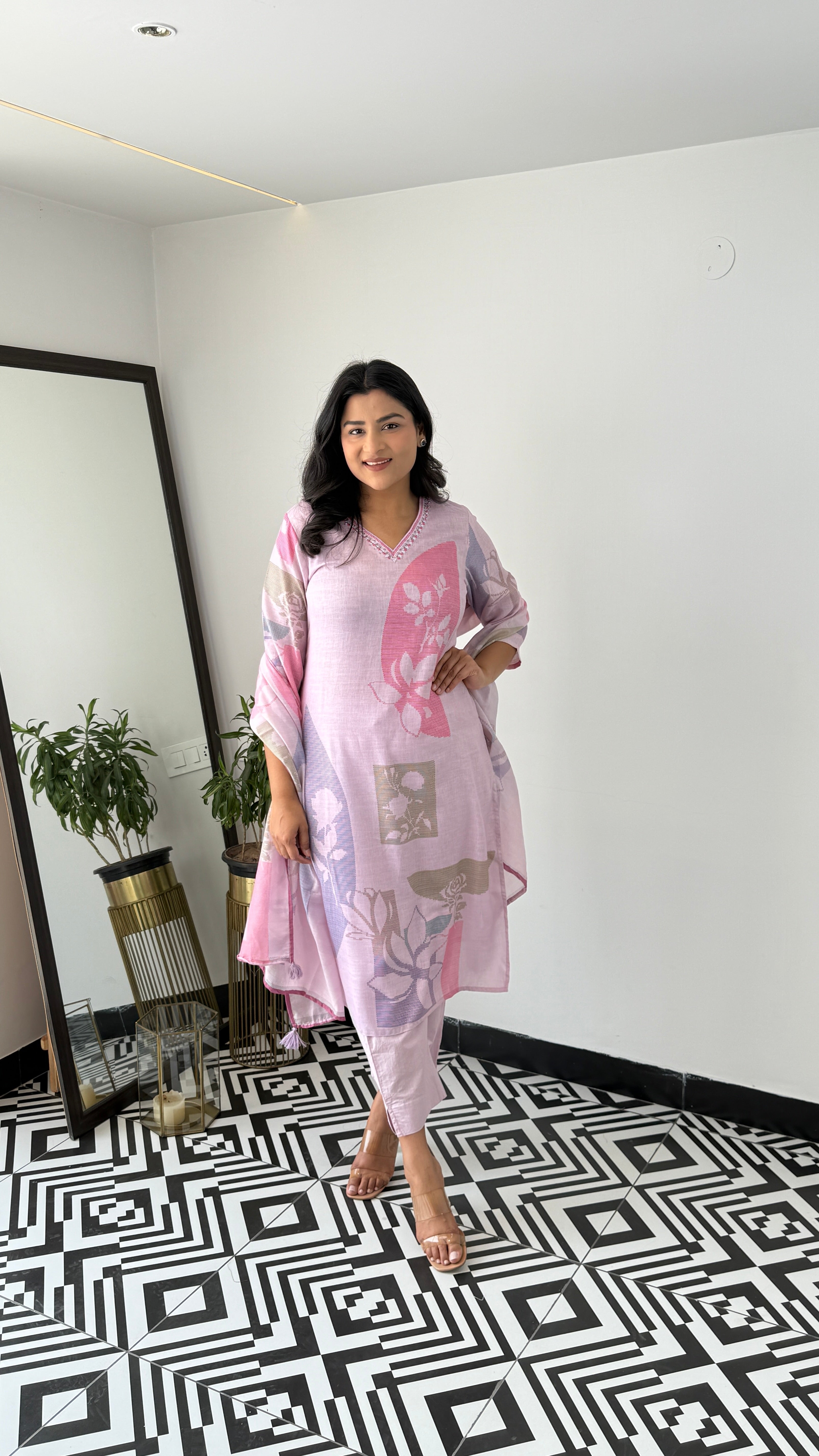 Textile Pink Suit Set