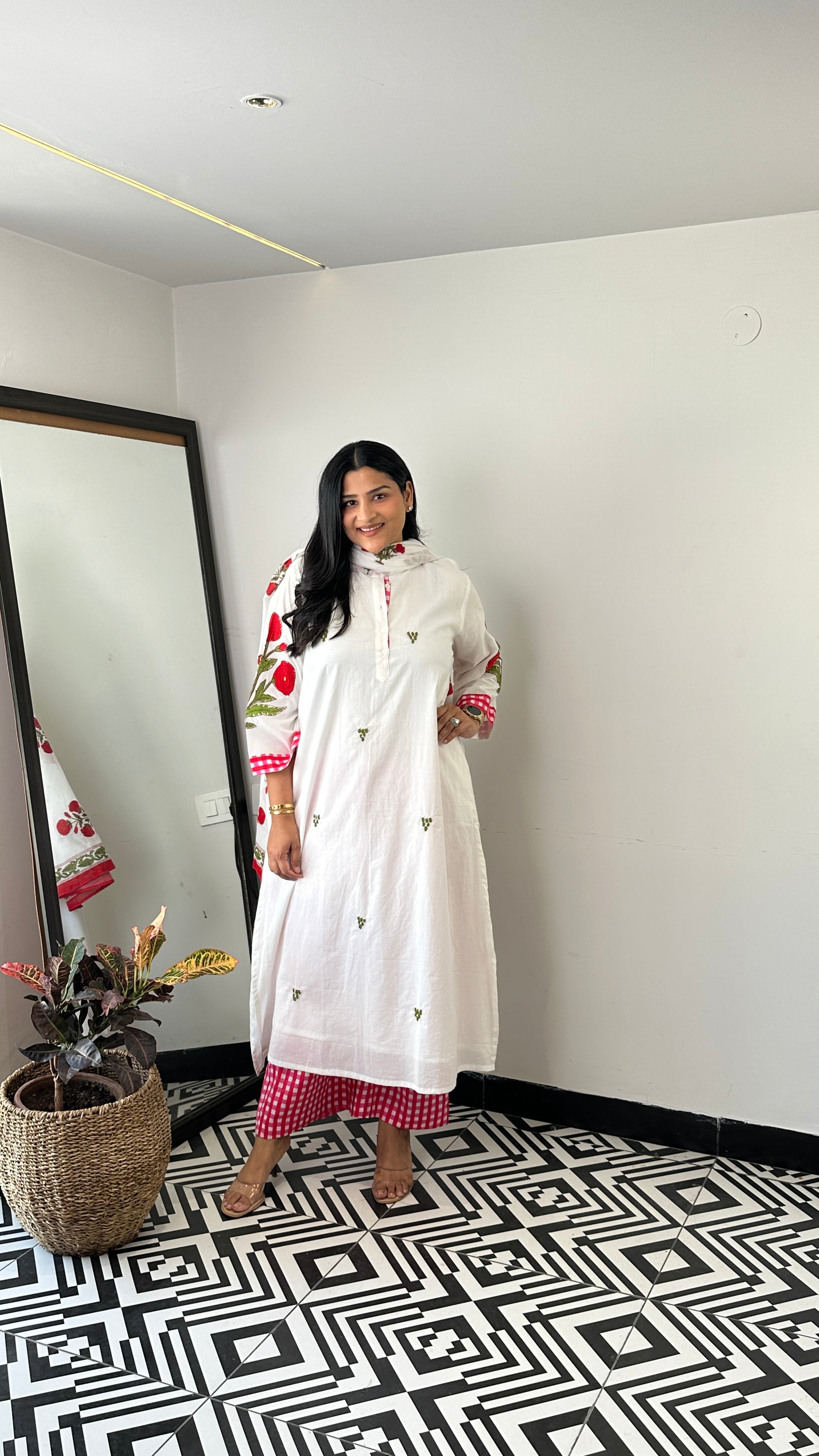 Pink Jaipuri Boota Suit Set shrisa.in
