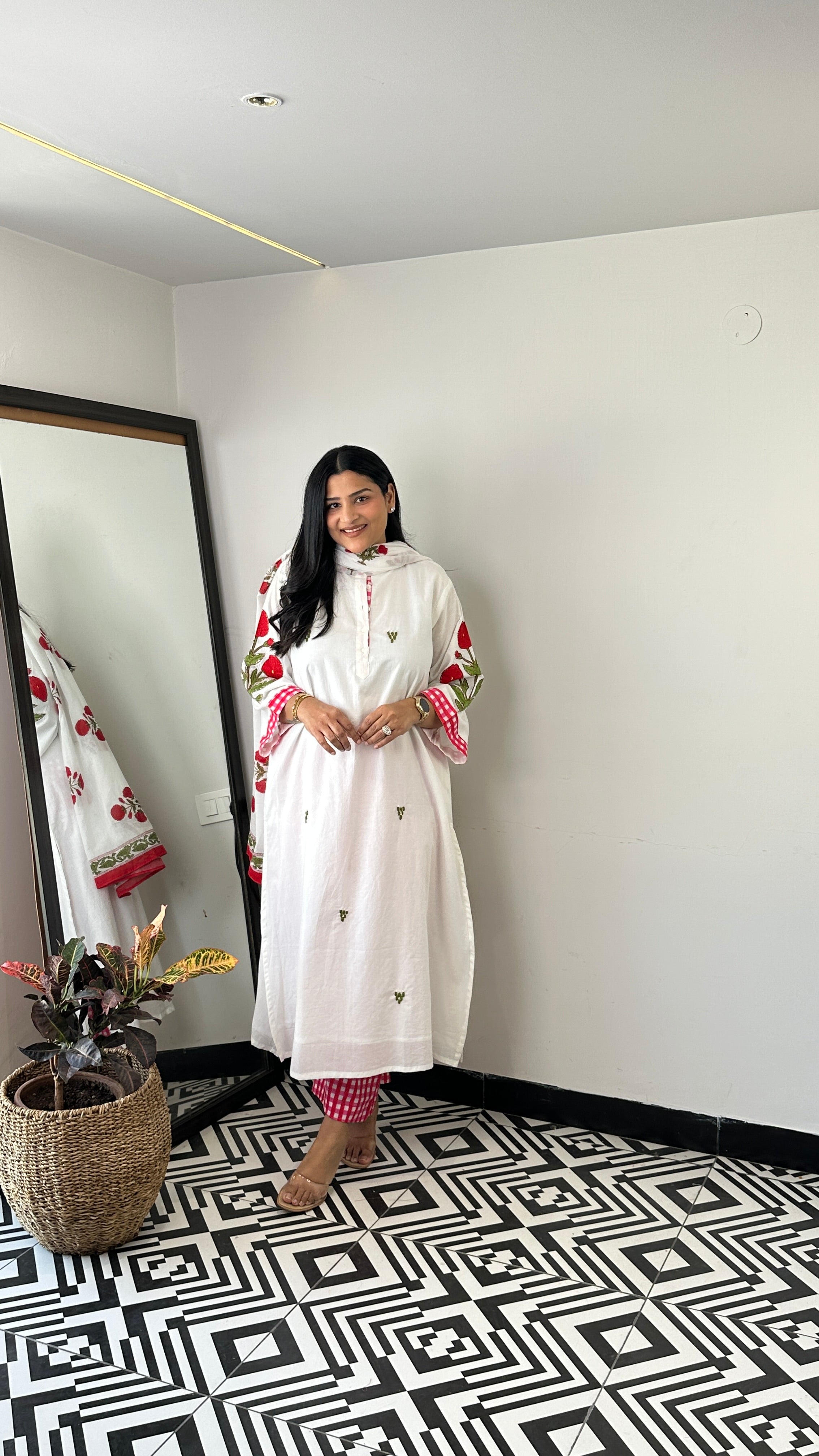 Pink Jaipuri Boota Suit Set shrisa.in