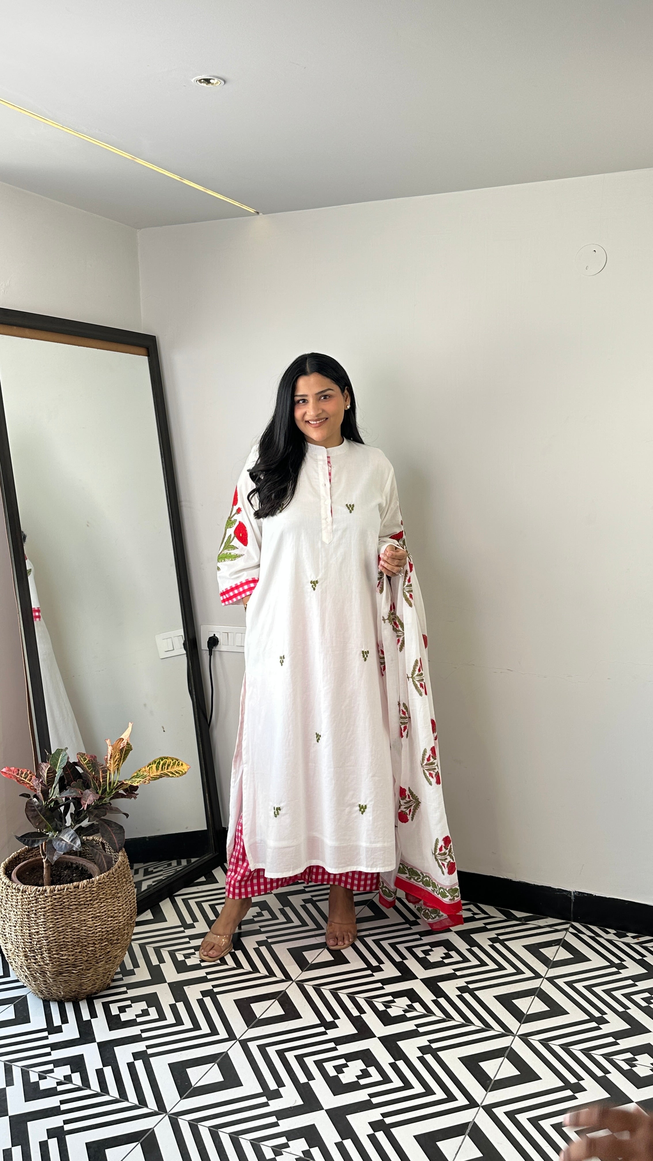 Pink Jaipuri Boota Suit Set shrisa.in