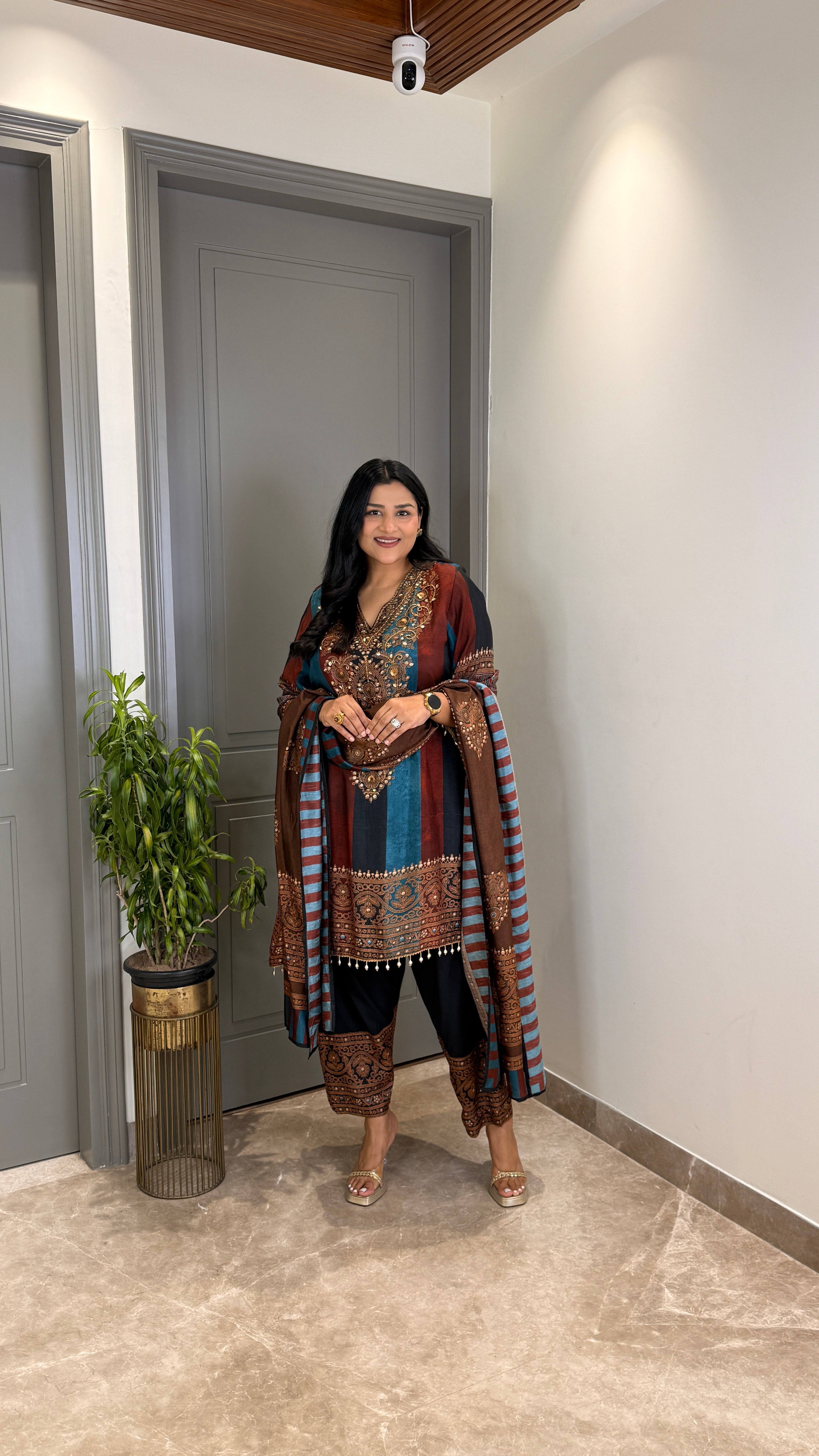 Multicolor Silk Suit Set shrisa.in