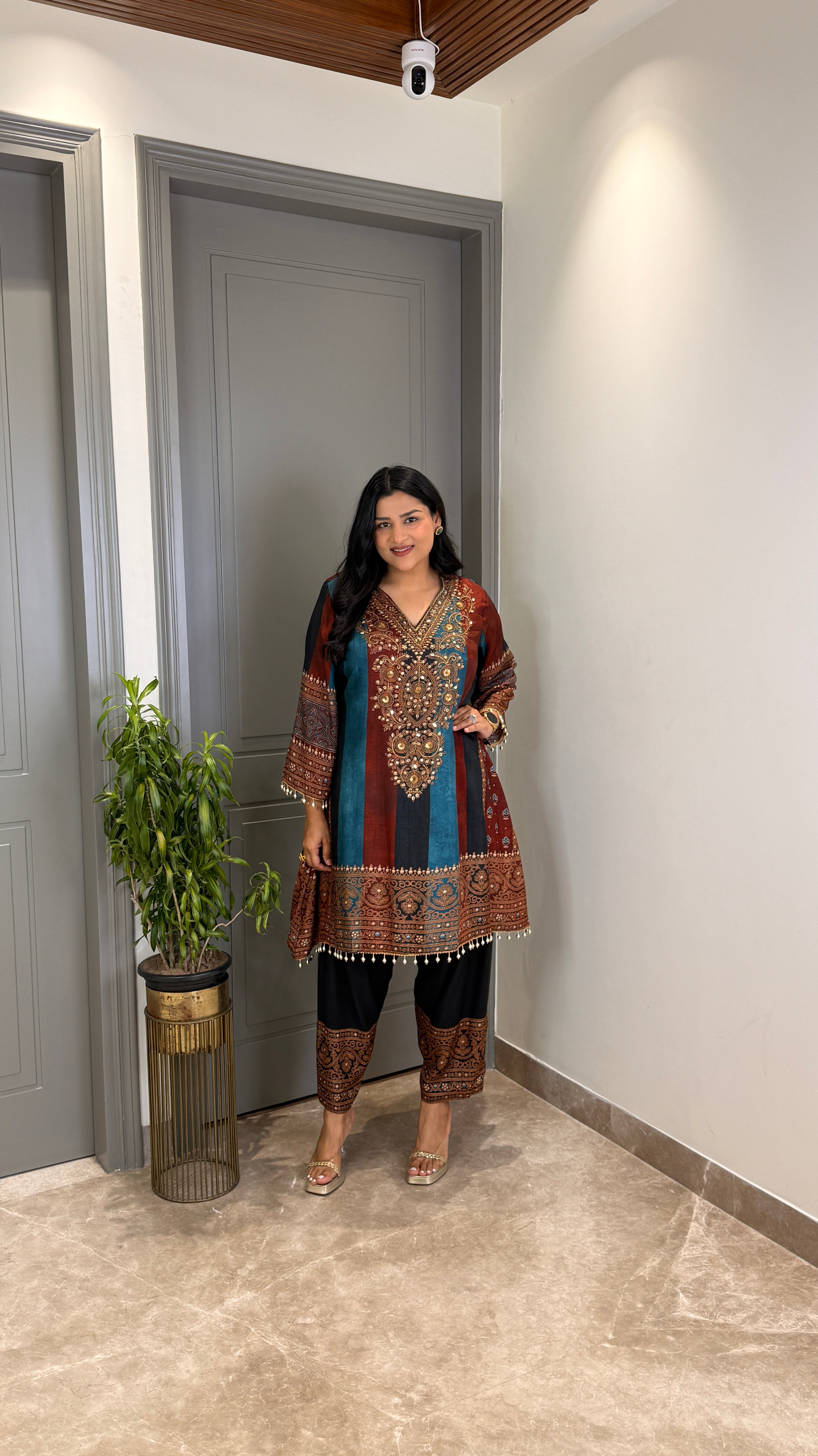 Multicolor Silk Suit Set shrisa.in