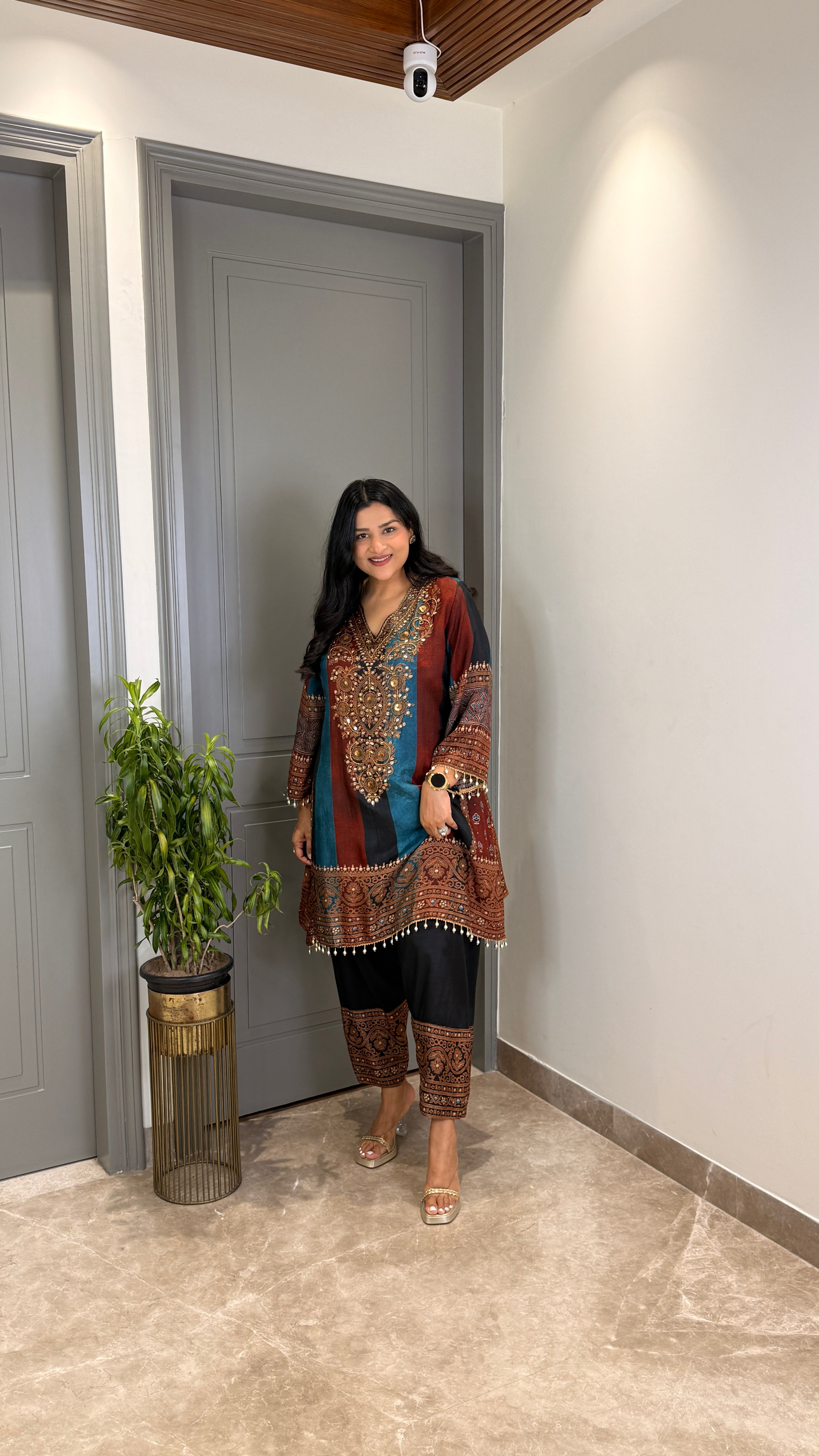 Multicolor Silk Suit Set shrisa.in