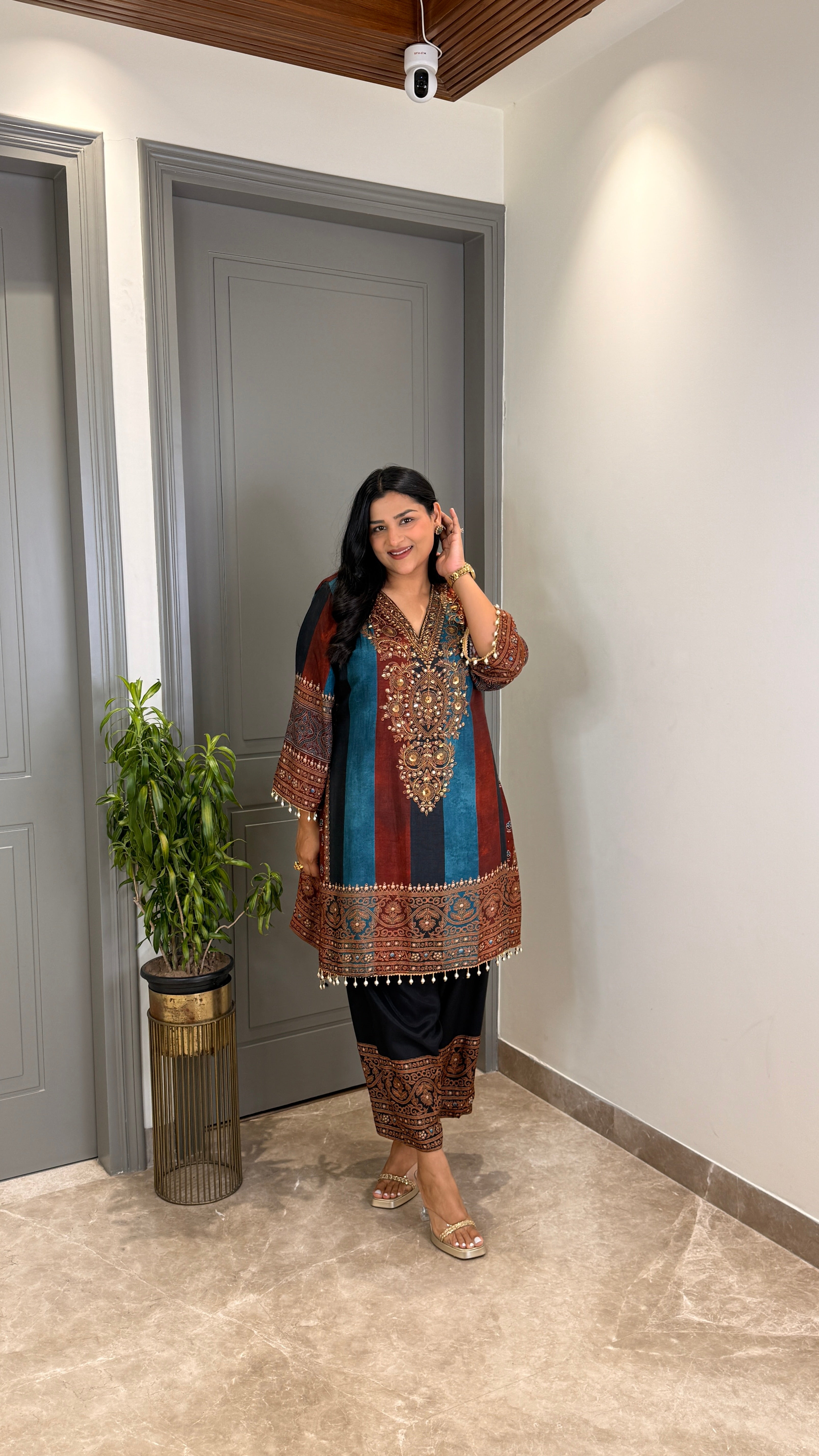 Multicolor Silk Suit Set shrisa.in