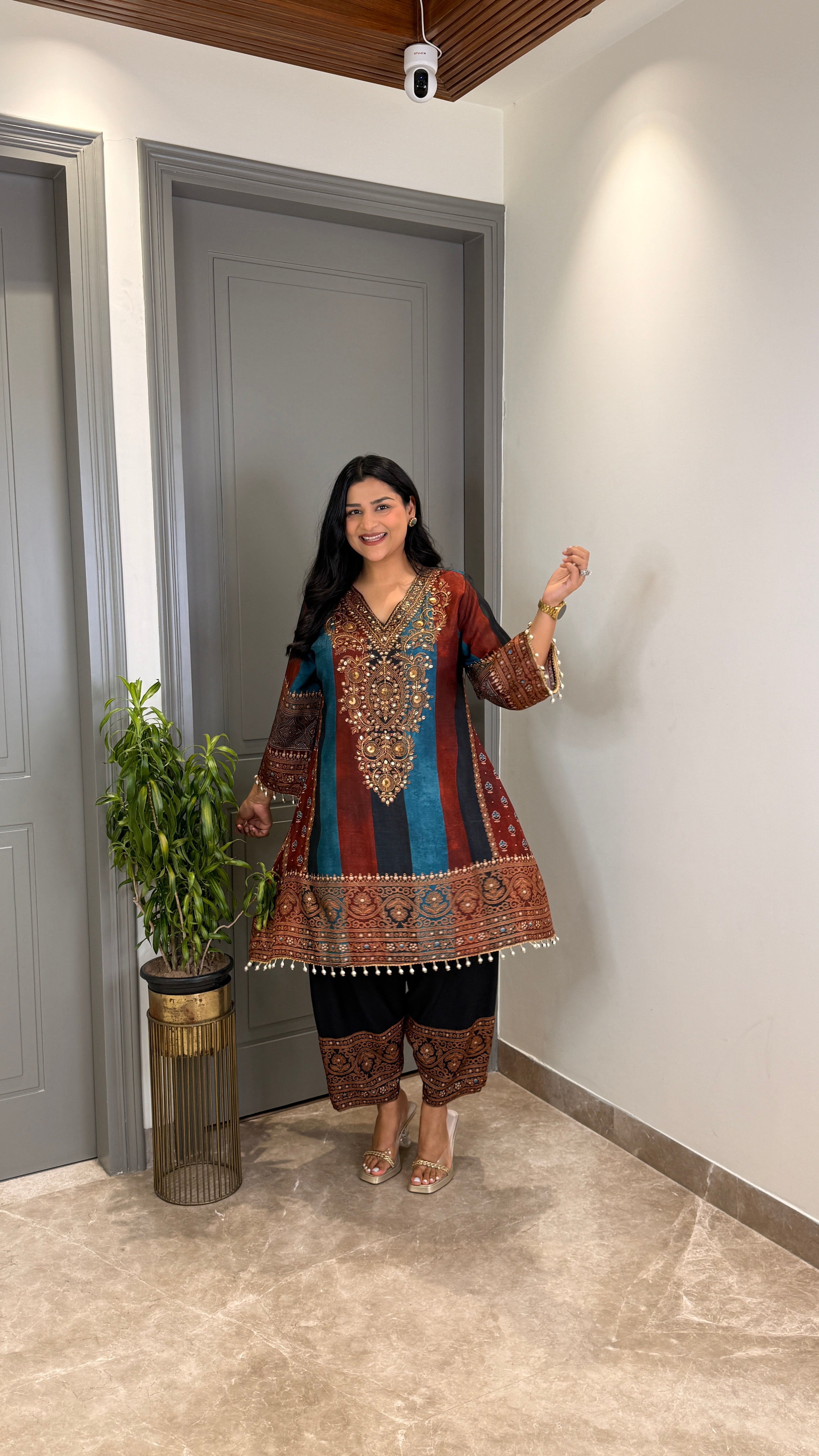 Multicolor Silk Suit Set shrisa.in
