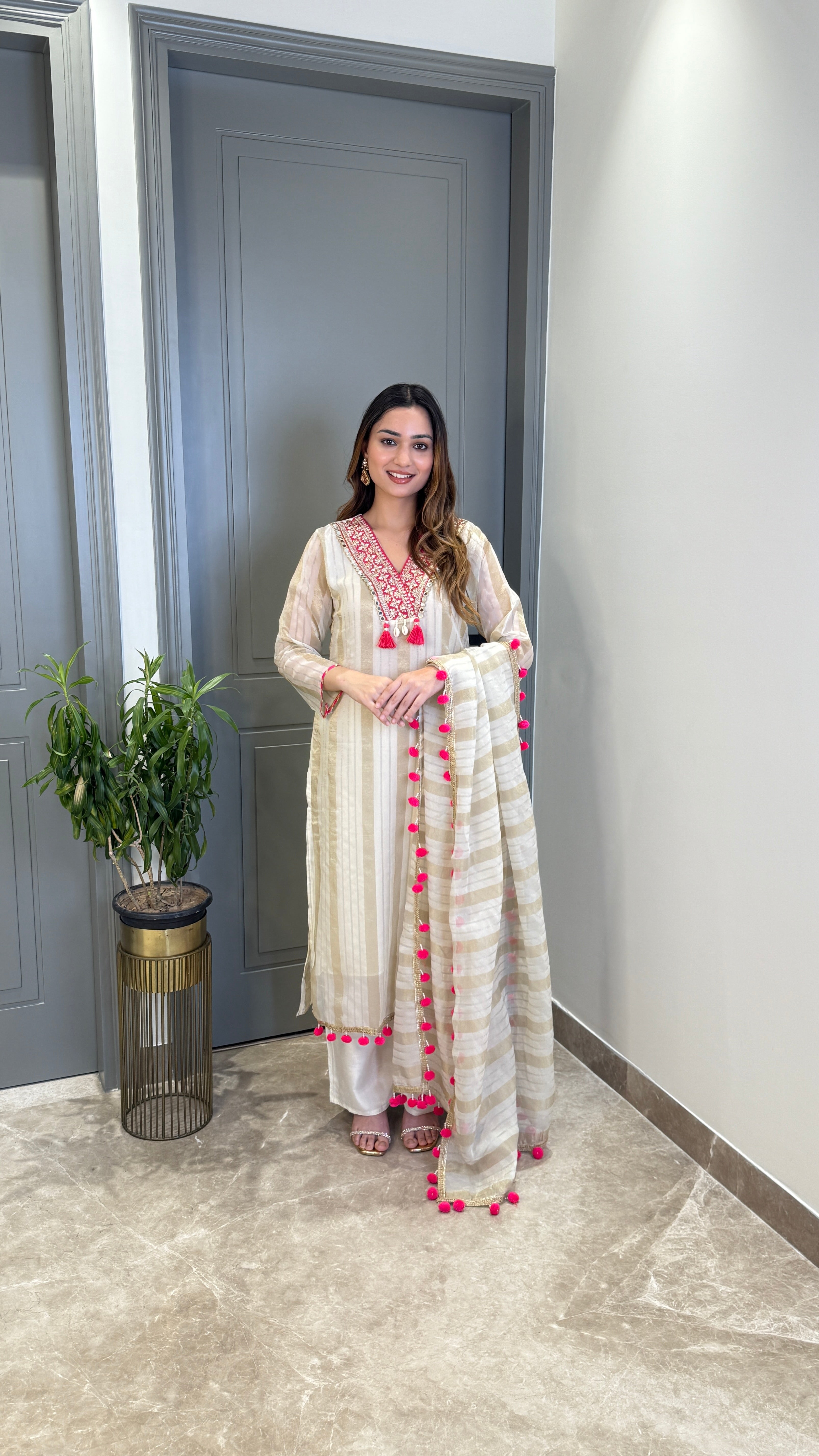 Pom Pom Ivory Suit Set