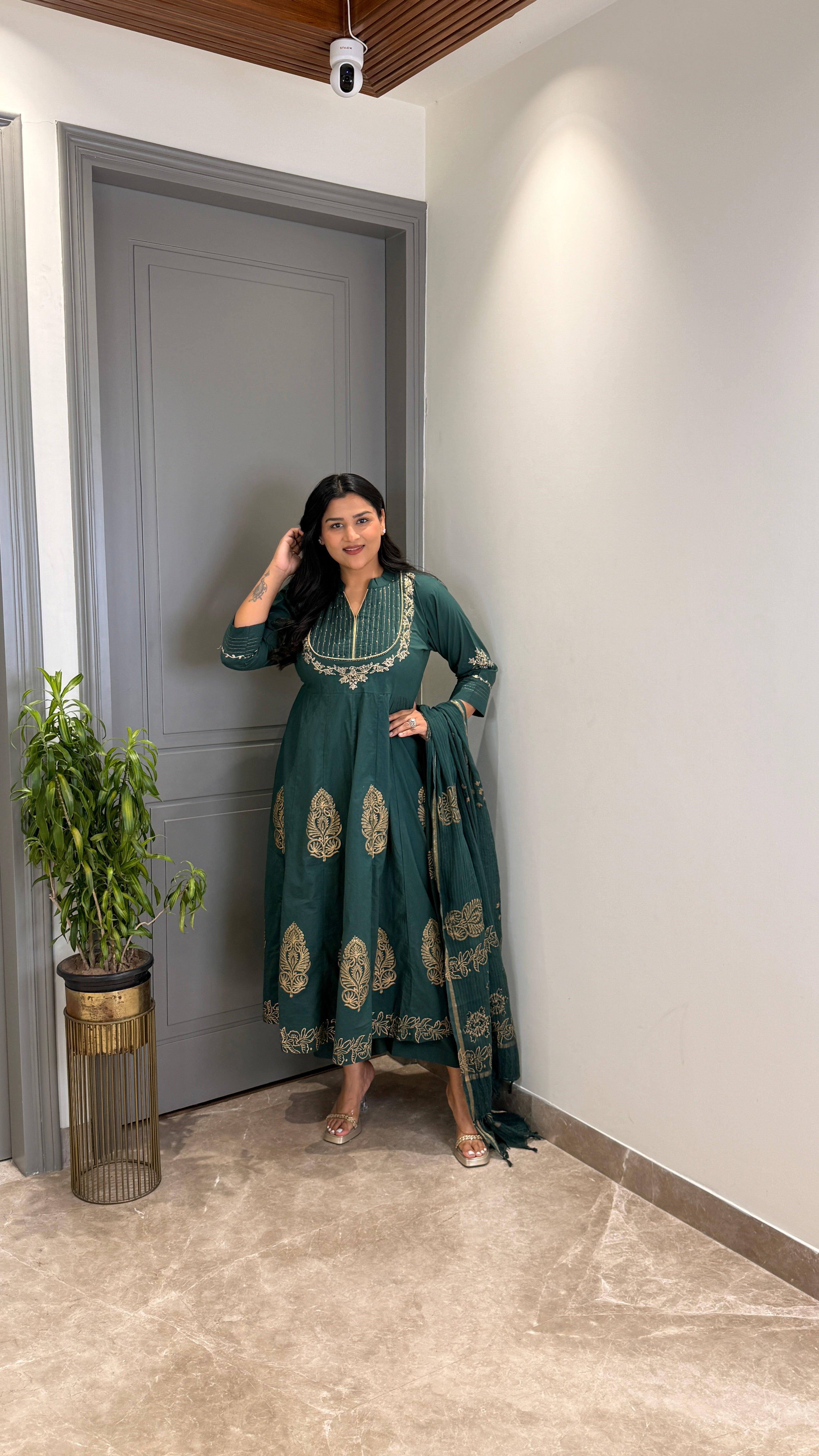 Raama Green Pittan Anarkali shrisa.in