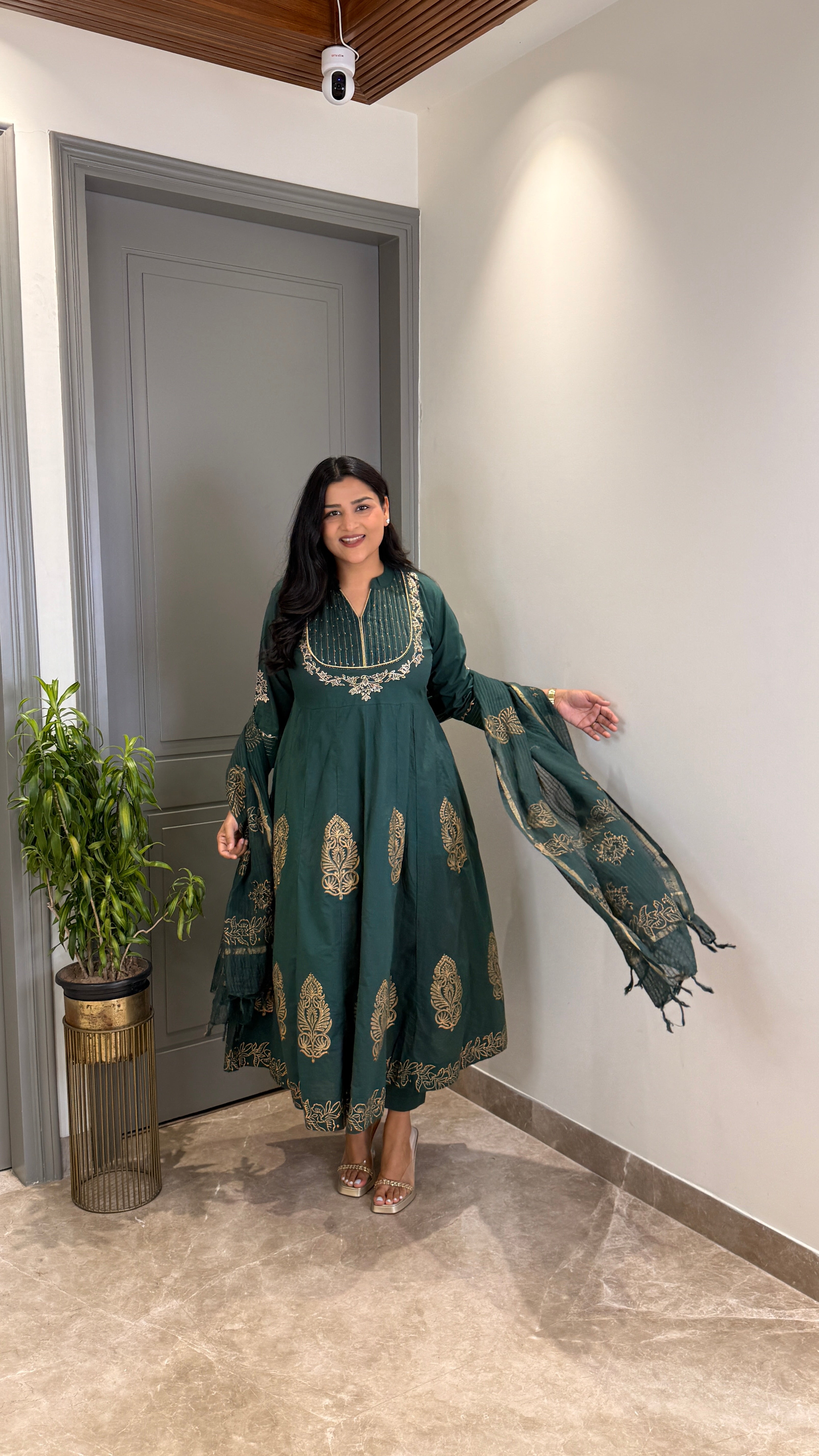 Raama Green Pittan Anarkali shrisa.in