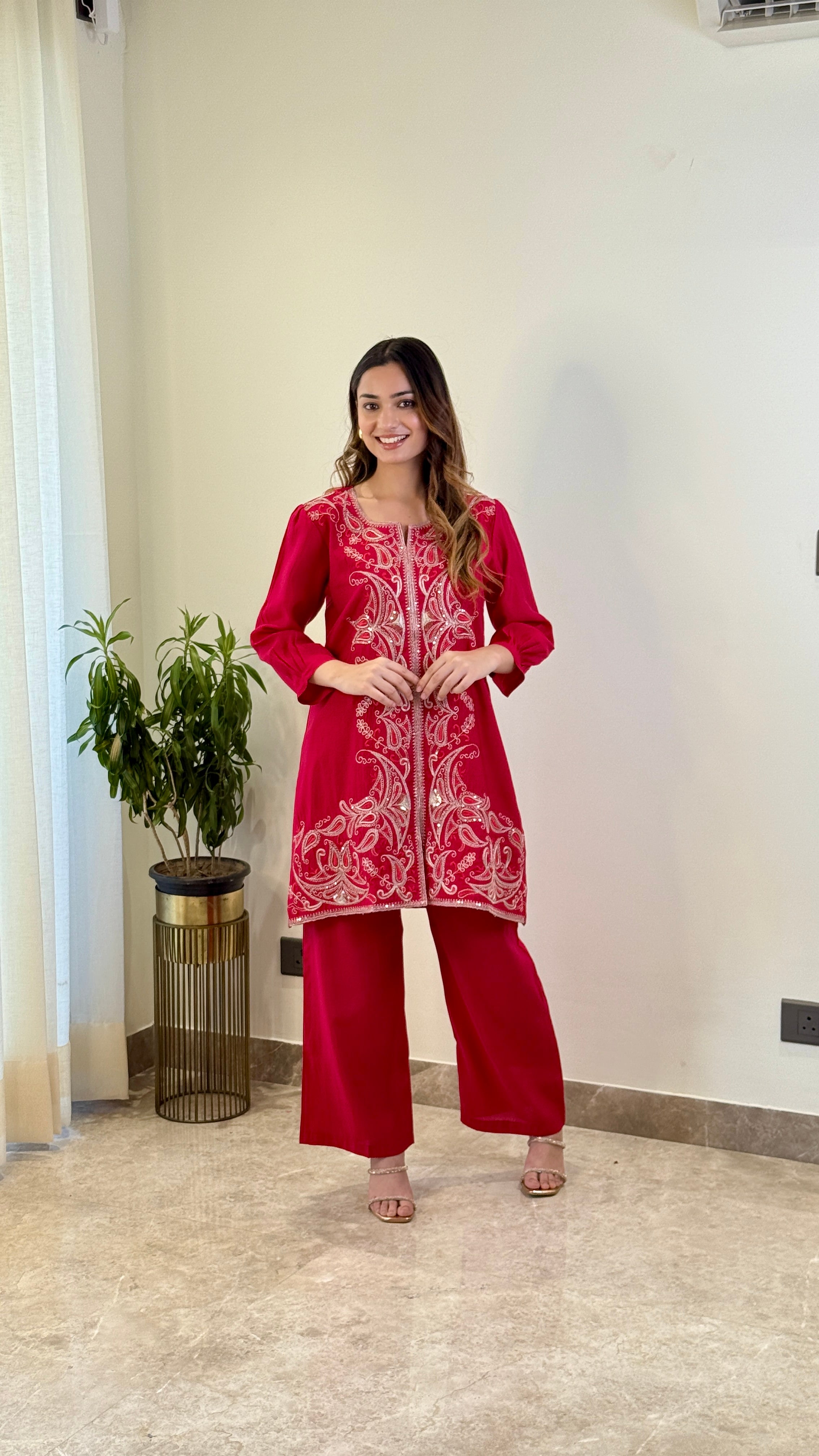 Pink Zardozi Cord Set