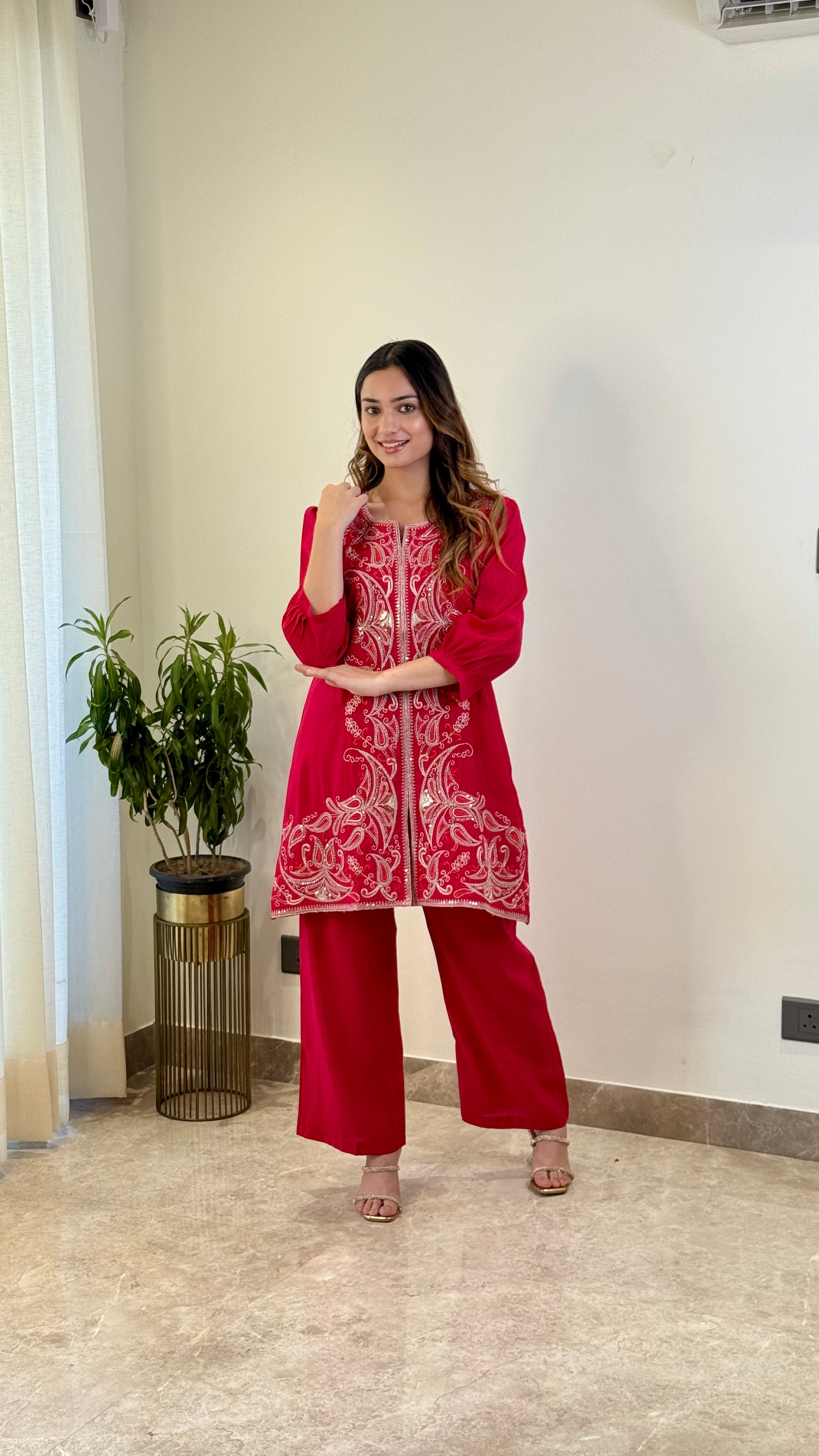 Pink Zardozi Cord Set