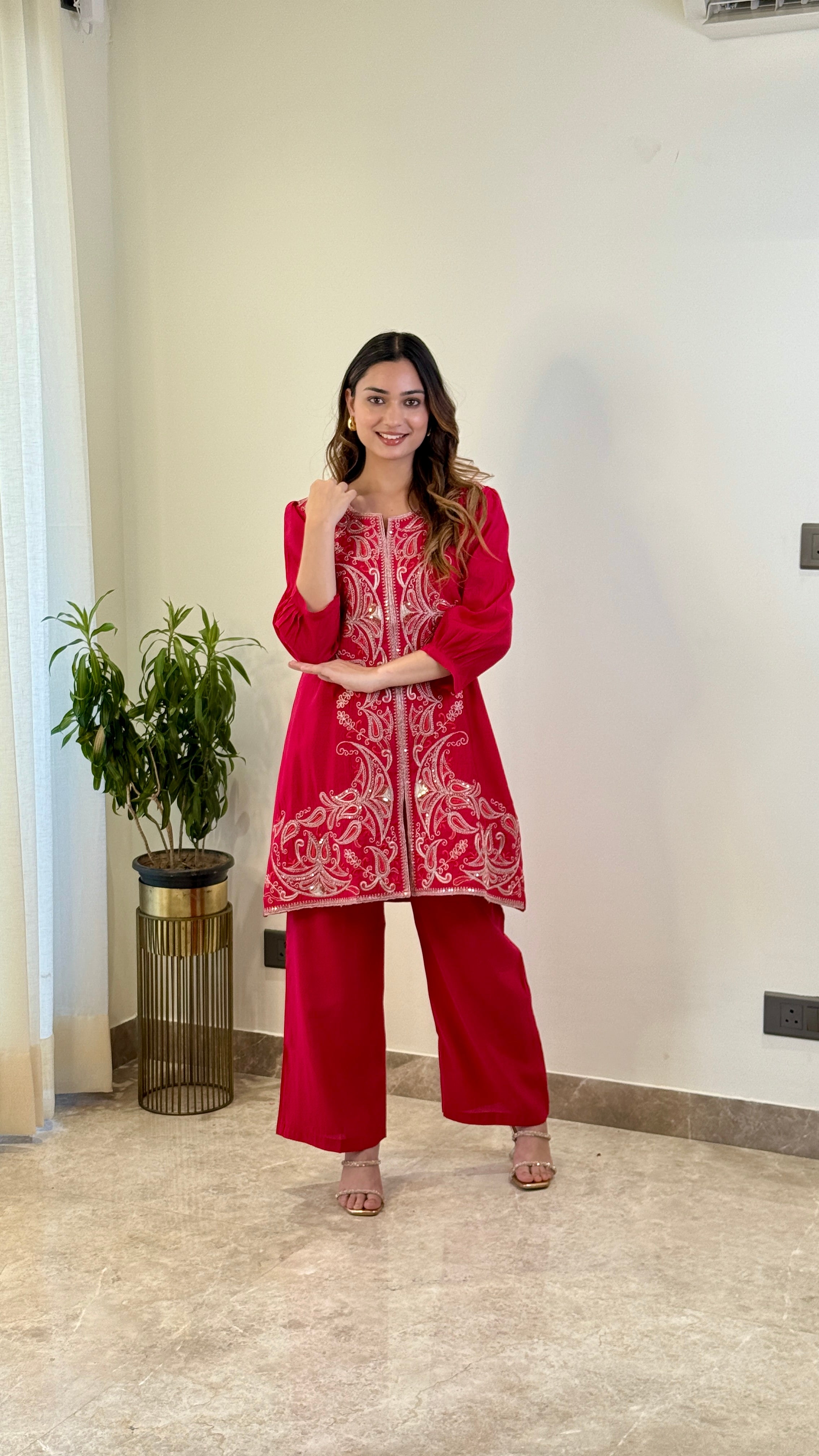 Pink Zardozi Cord Set