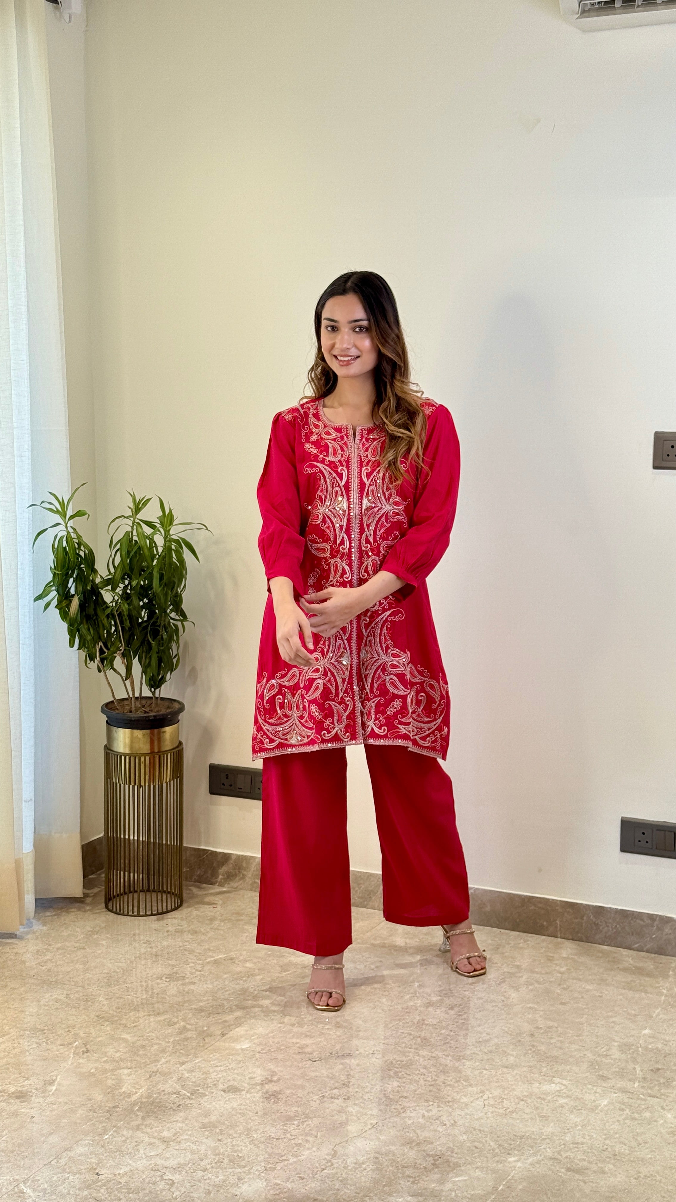 Pink Zardozi Cord Set