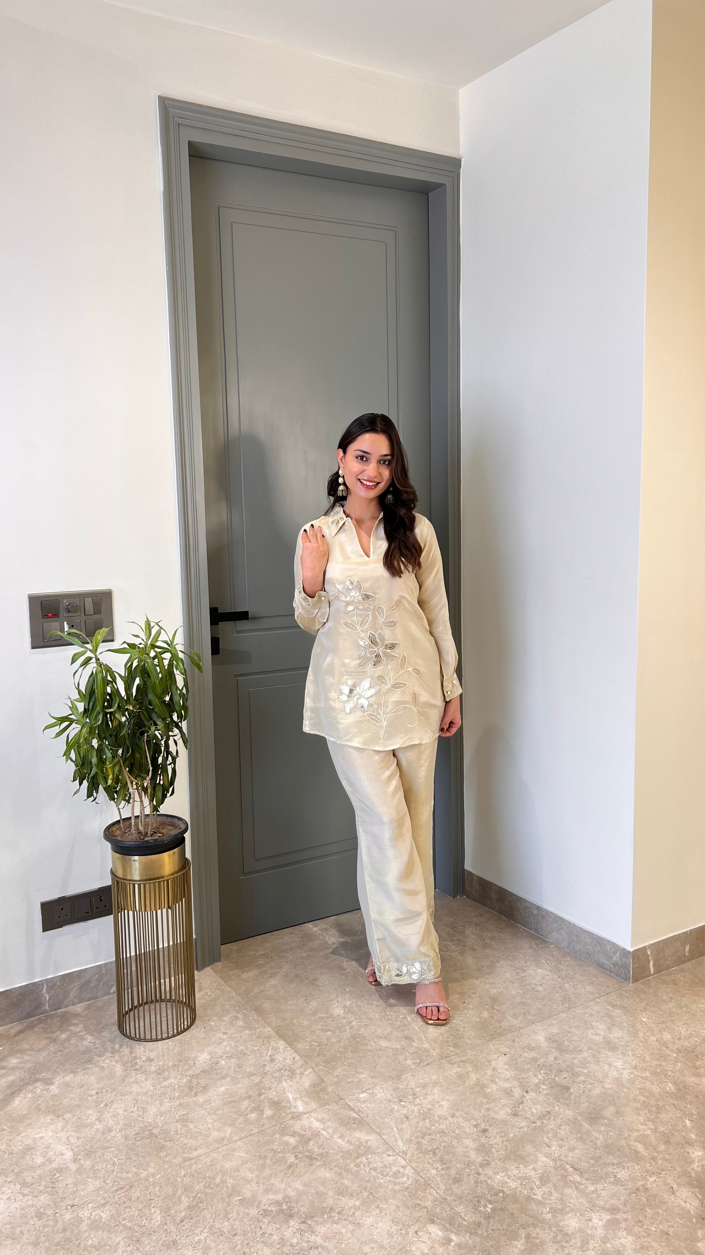 Ivory Tissue Leather Cord Set