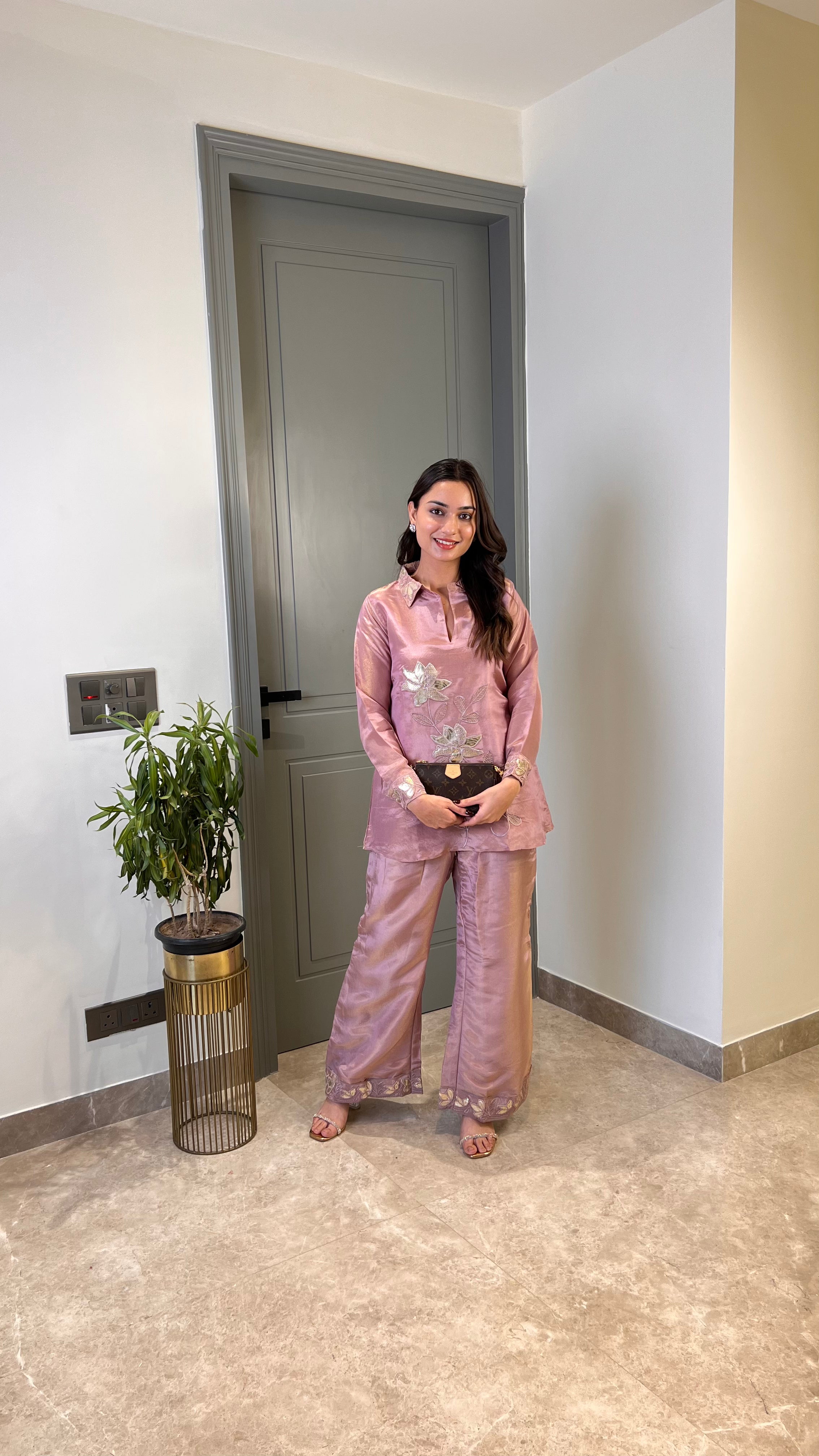 Mauve Tissue Leather Cord Set