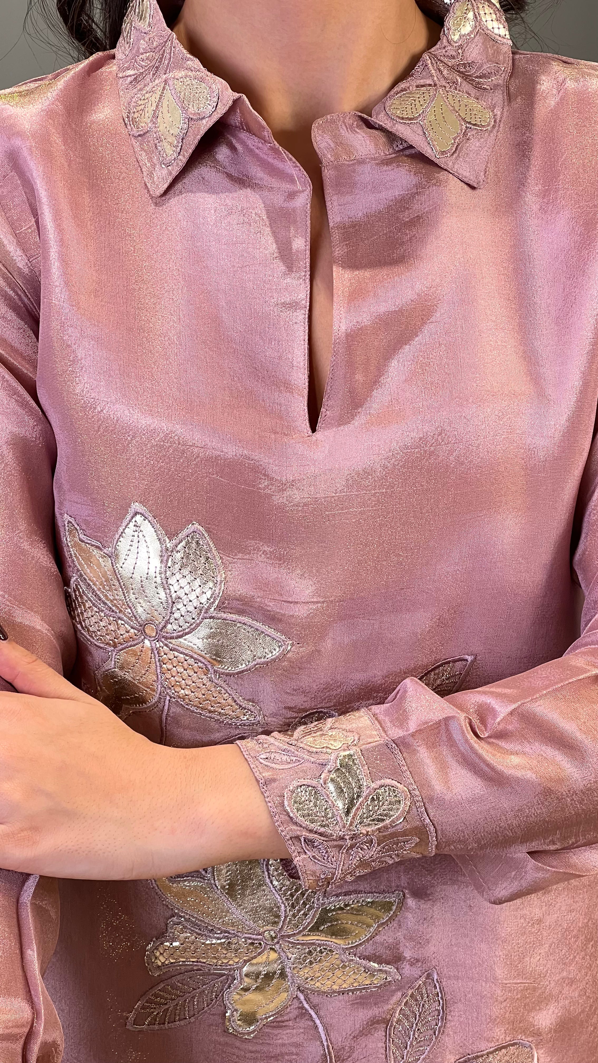 Mauve Tissue Leather Cord Set