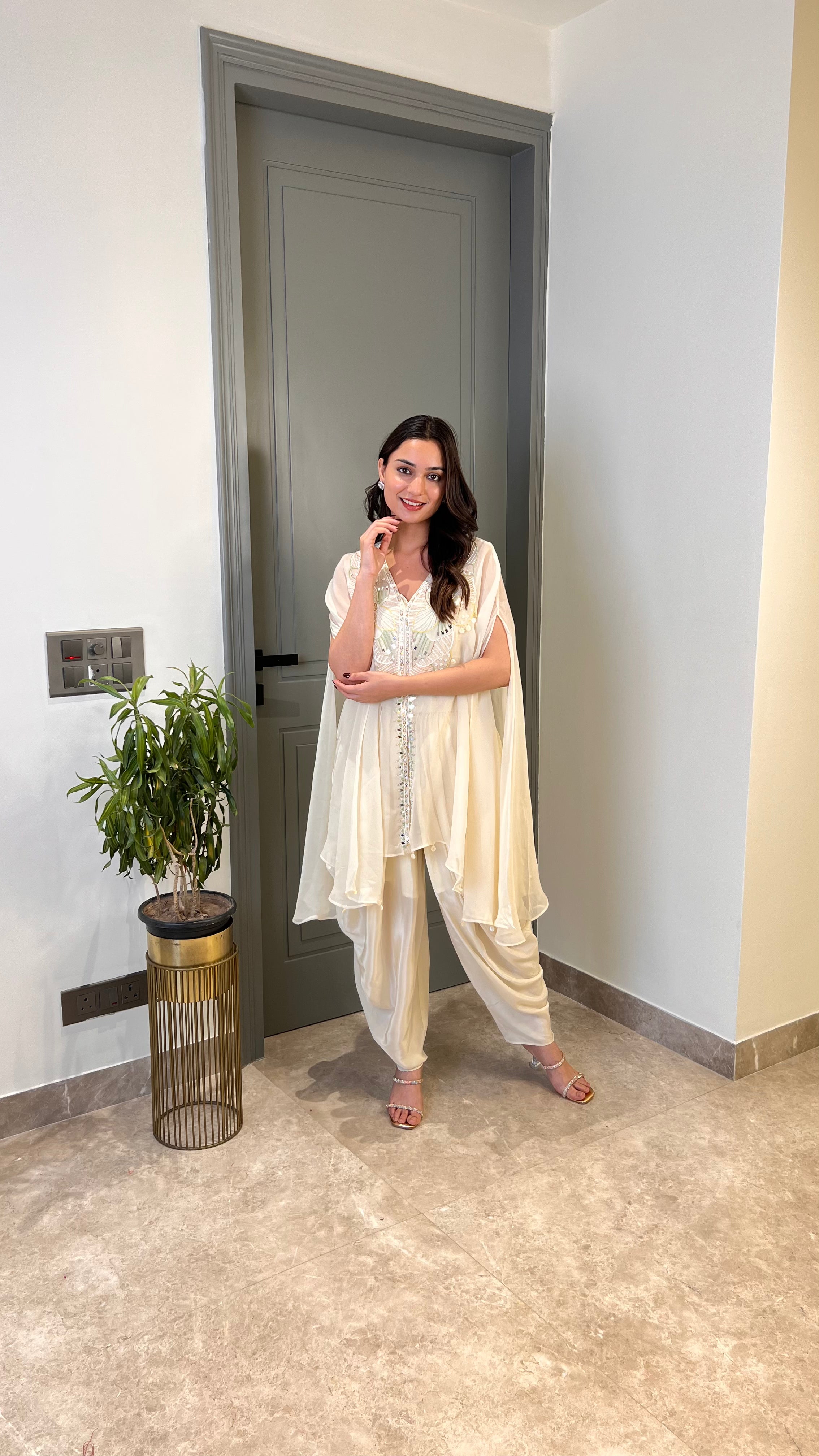 Ivory Pearl Tulip Indo Western