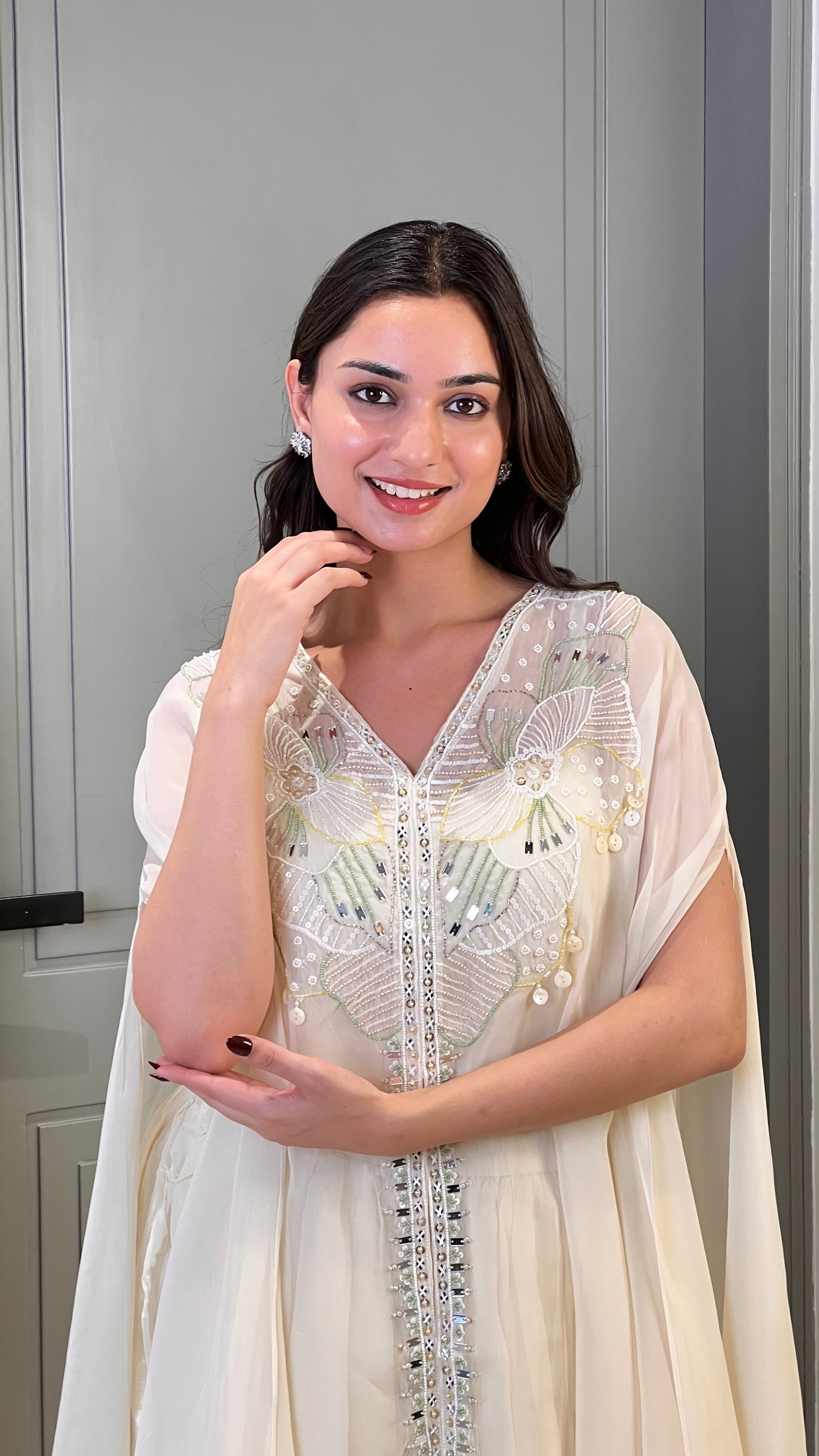 Ivory Pearl Tulip Indo Western