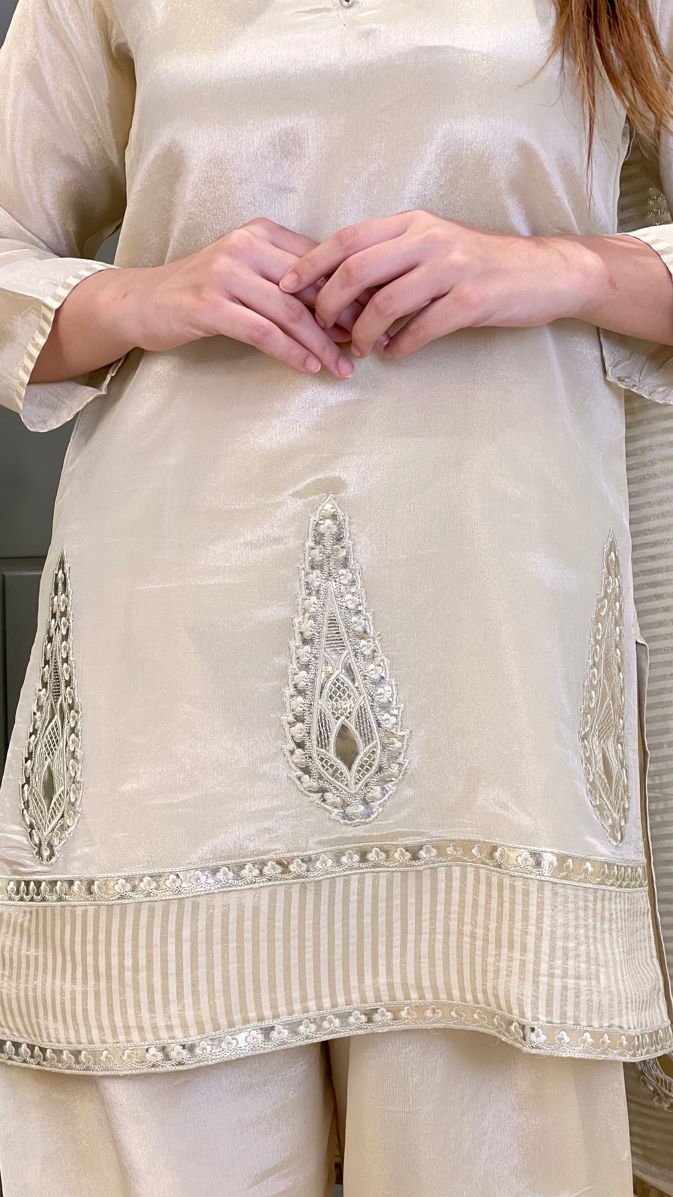 Tissue Ivory Farshi Suit Set