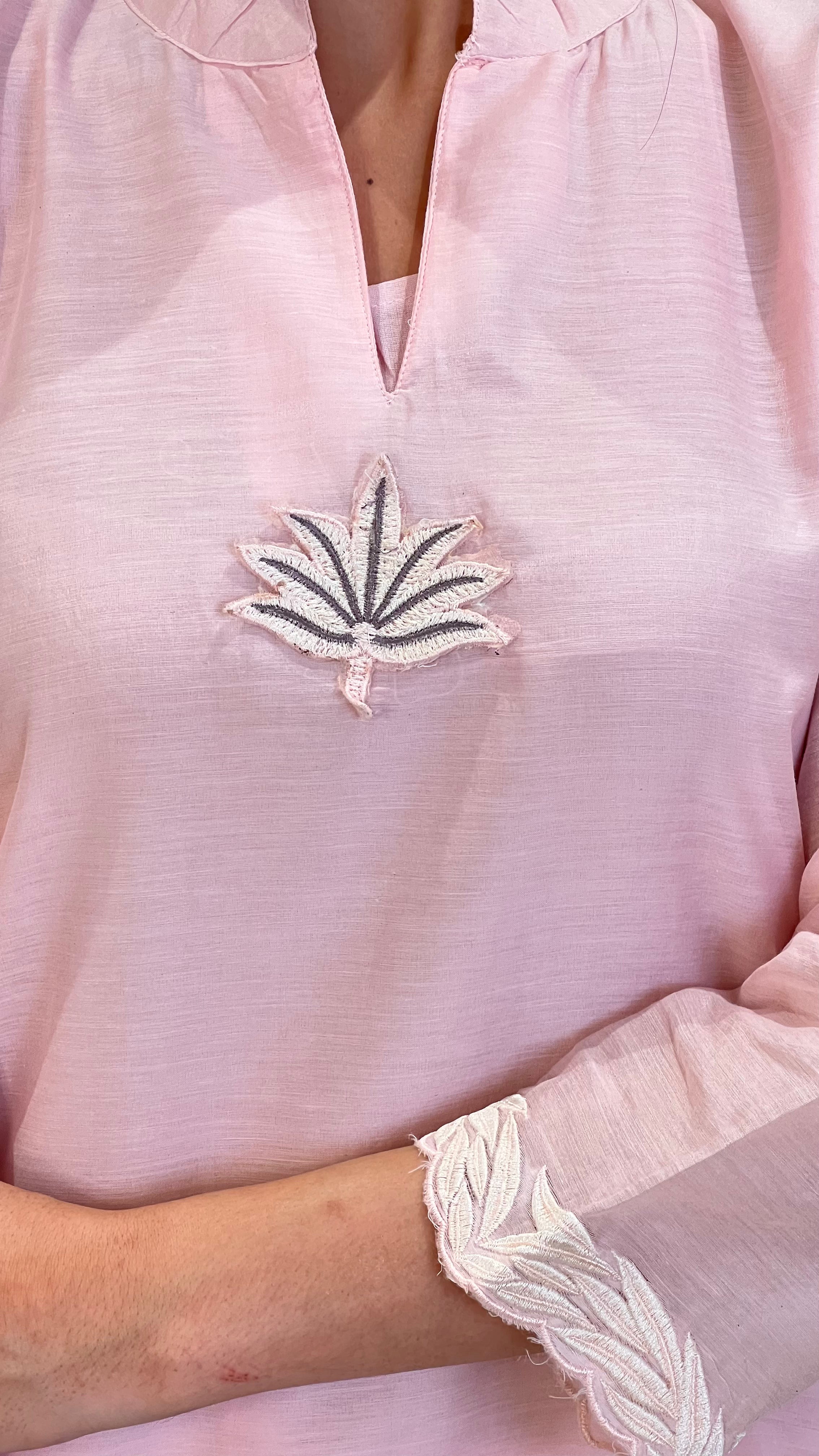 Leather Powder Pink Cord Set