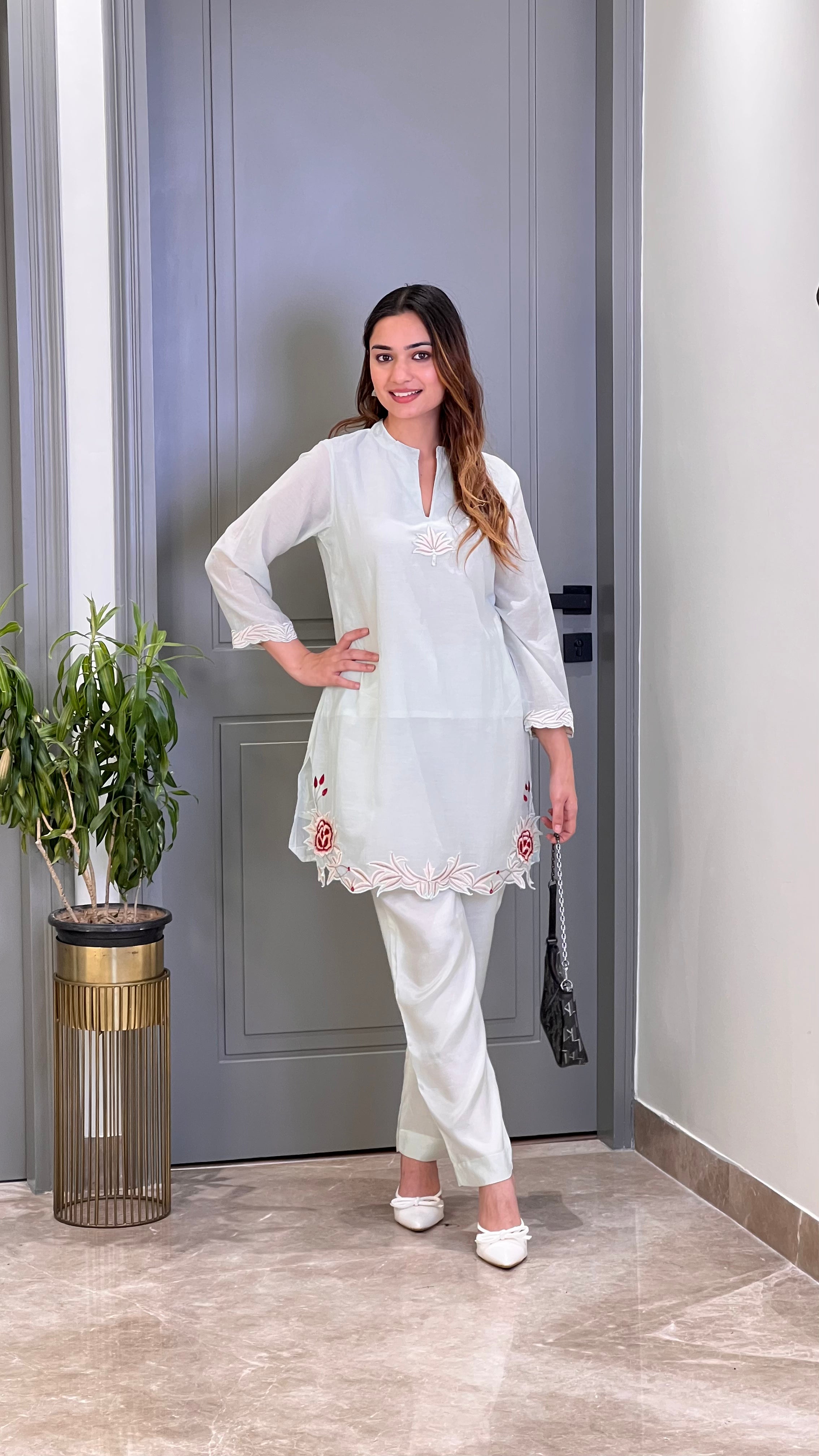 Leather Powder Green Cord Set