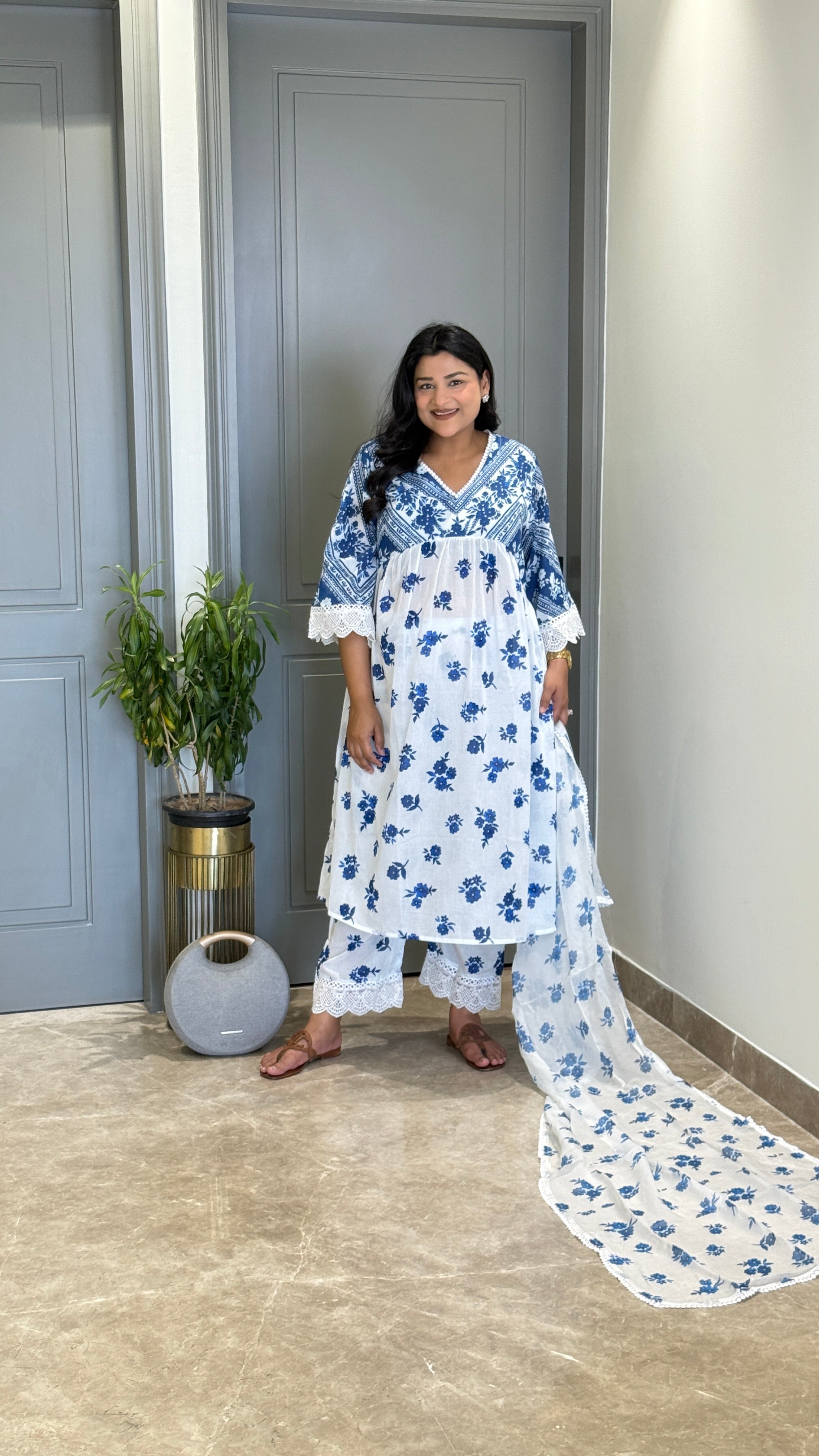Blue & White Loom Suit Set