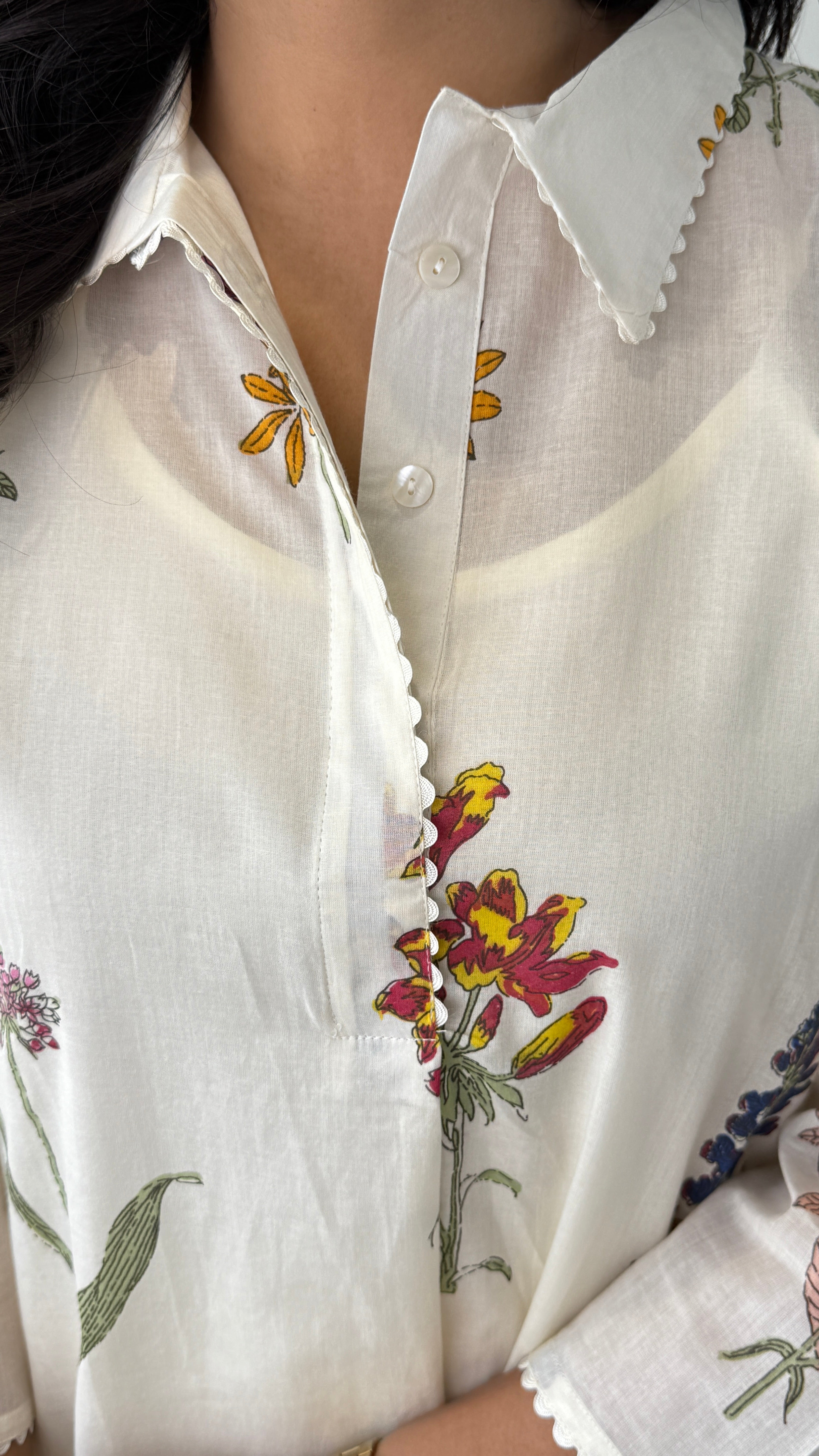 Ivory Mul Cotton Kurta Pants