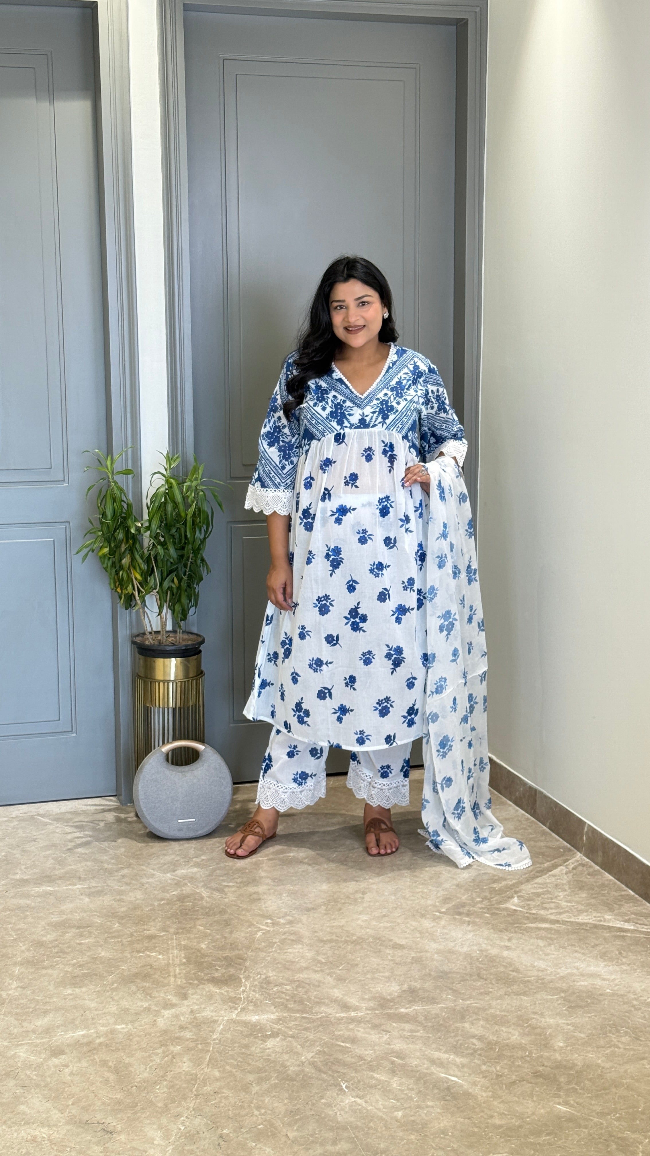 Blue & White Loom Suit Set