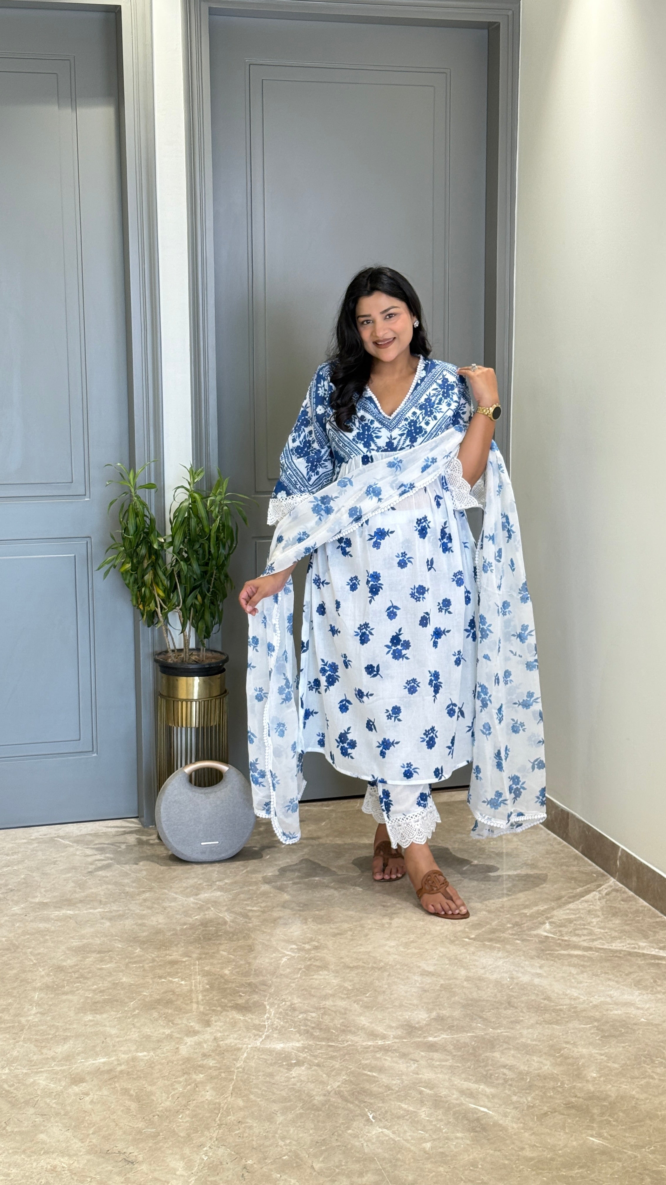 Blue & White Loom Suit Set