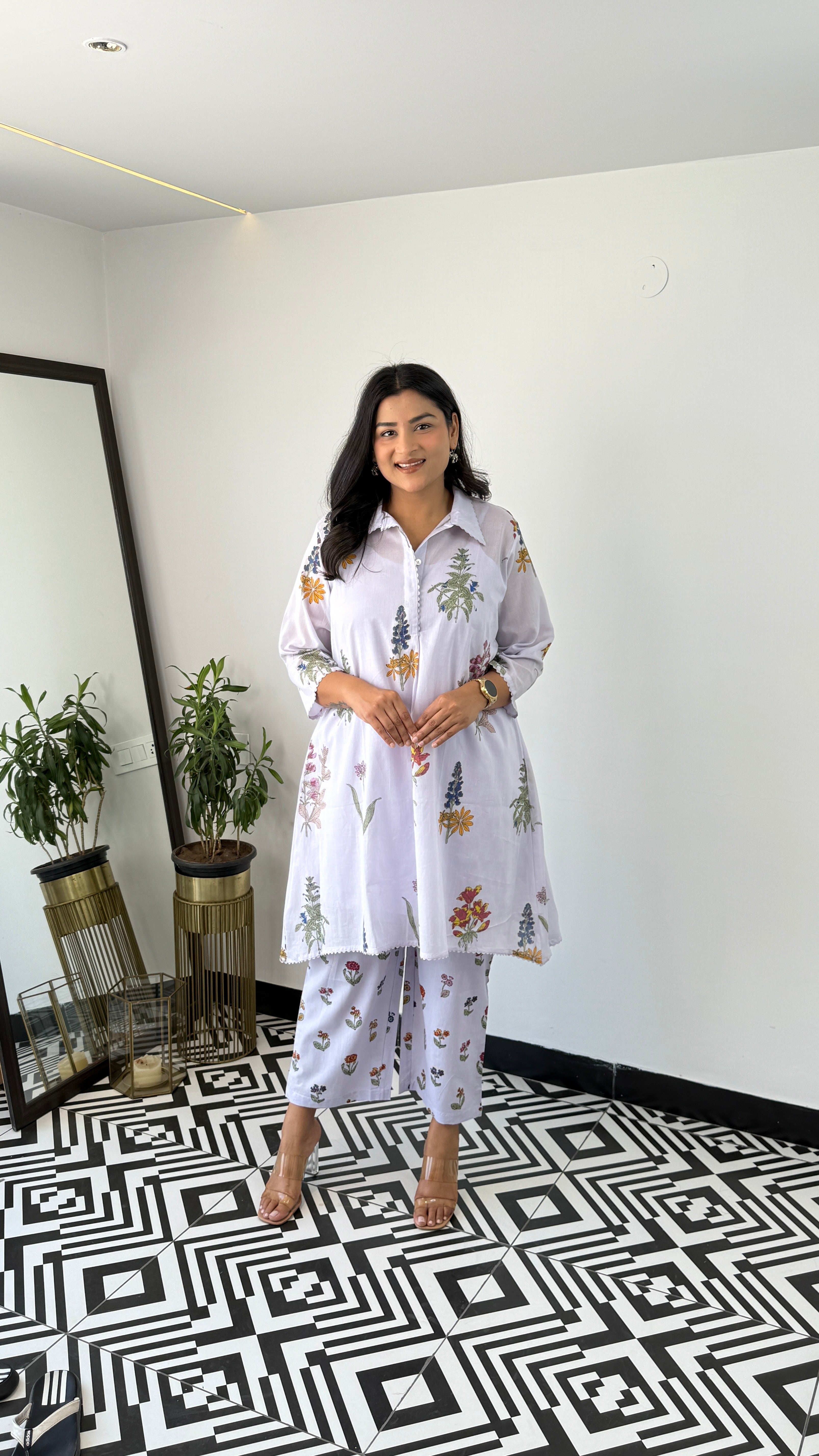 Lilac Mul Kurta Pants 