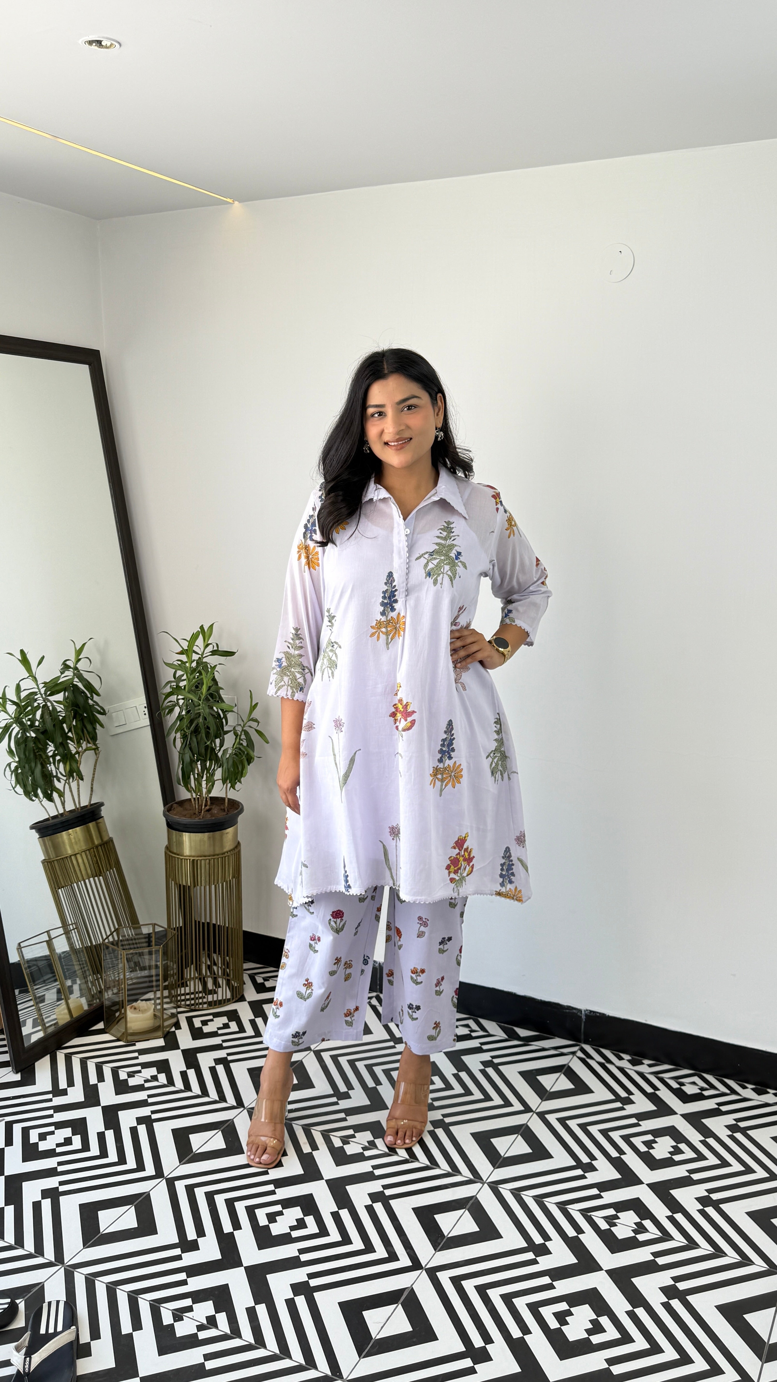 Lilac Mul Kurta Pants 