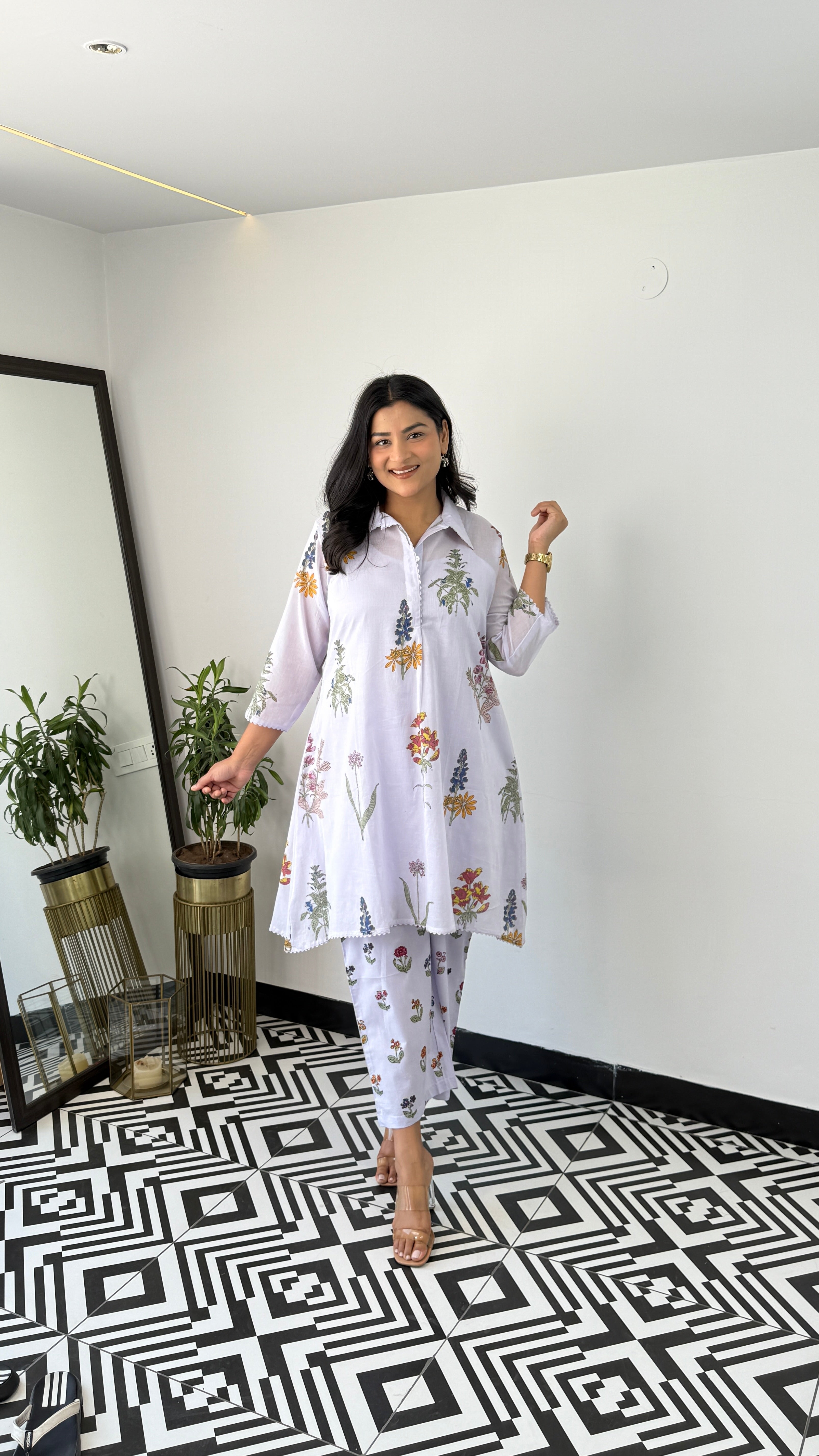 Lilac Mul Kurta Pants 