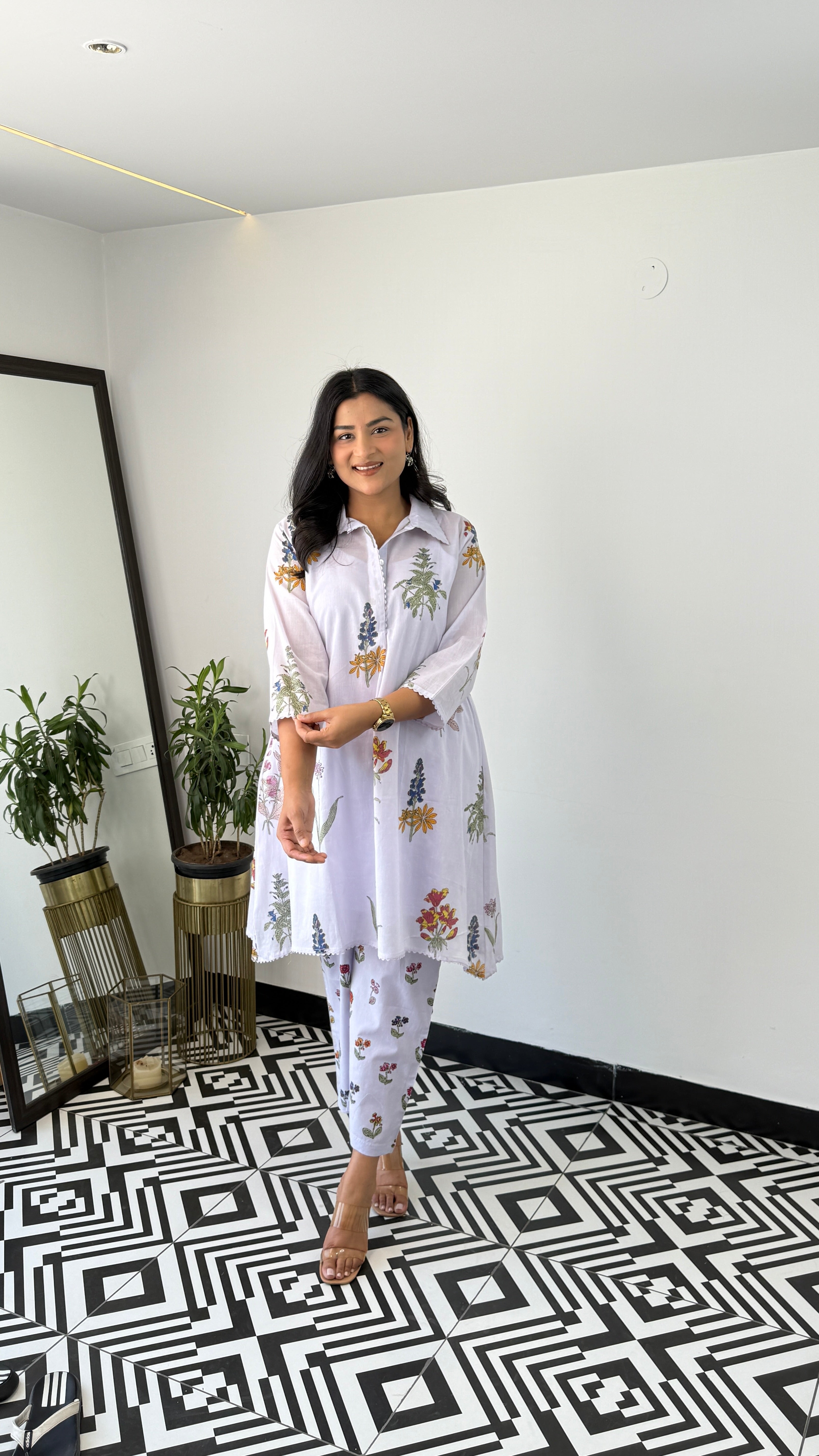 Lilac Mul Kurta Pants 