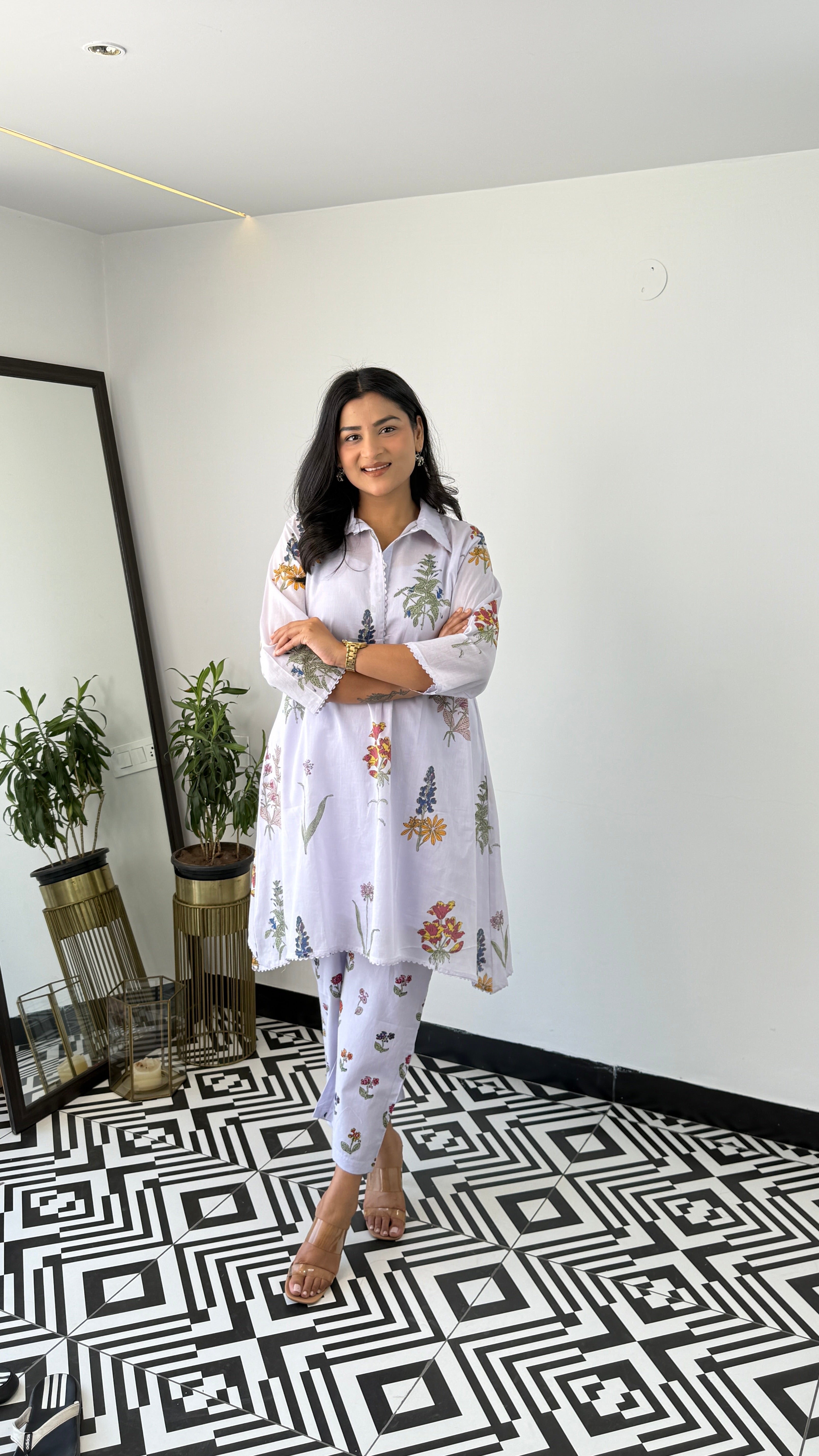 Lilac Mul Kurta Pants 