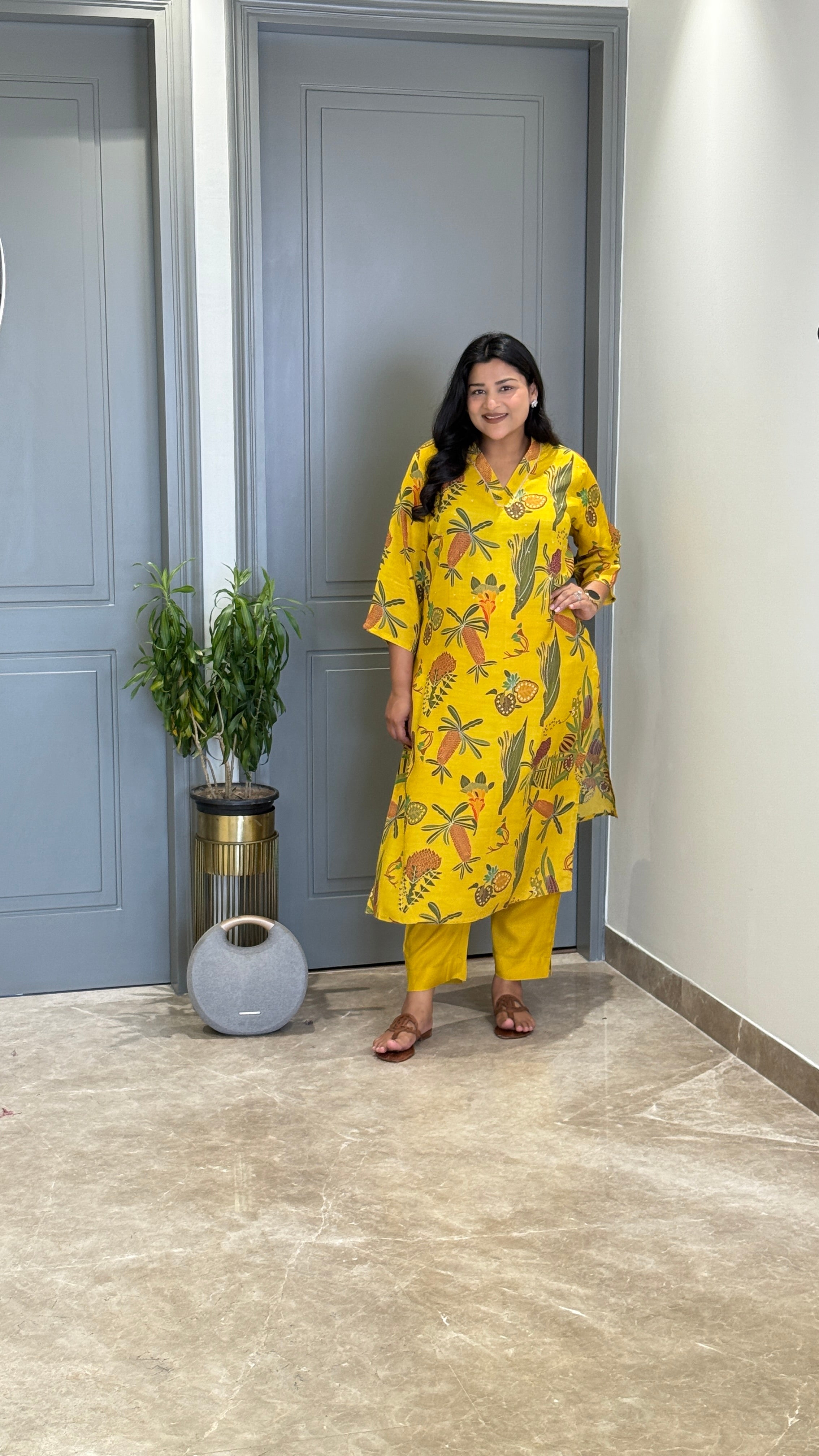 Pineapple Muslin Kurta Pants