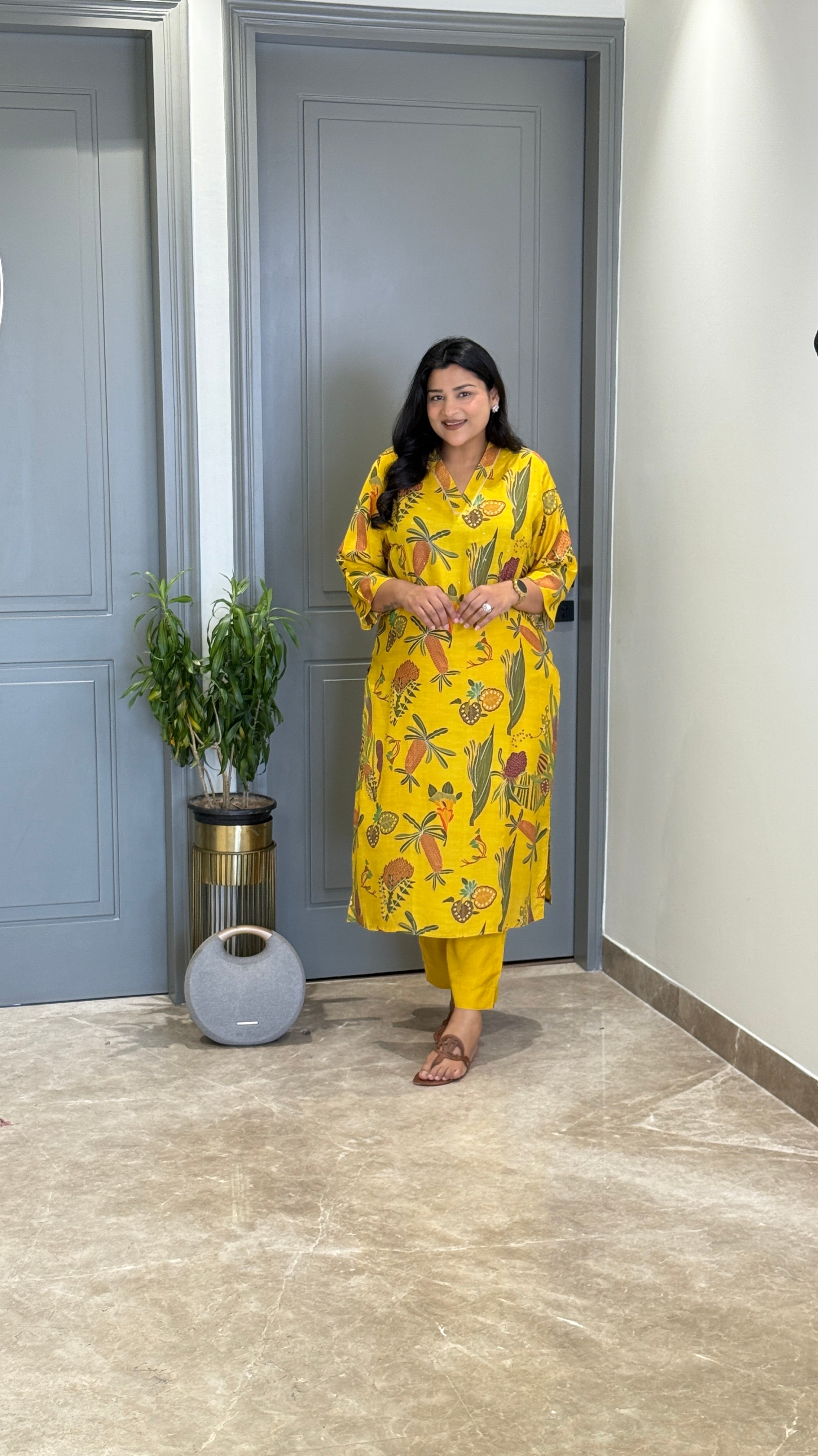 Pineapple Muslin Kurta Pants