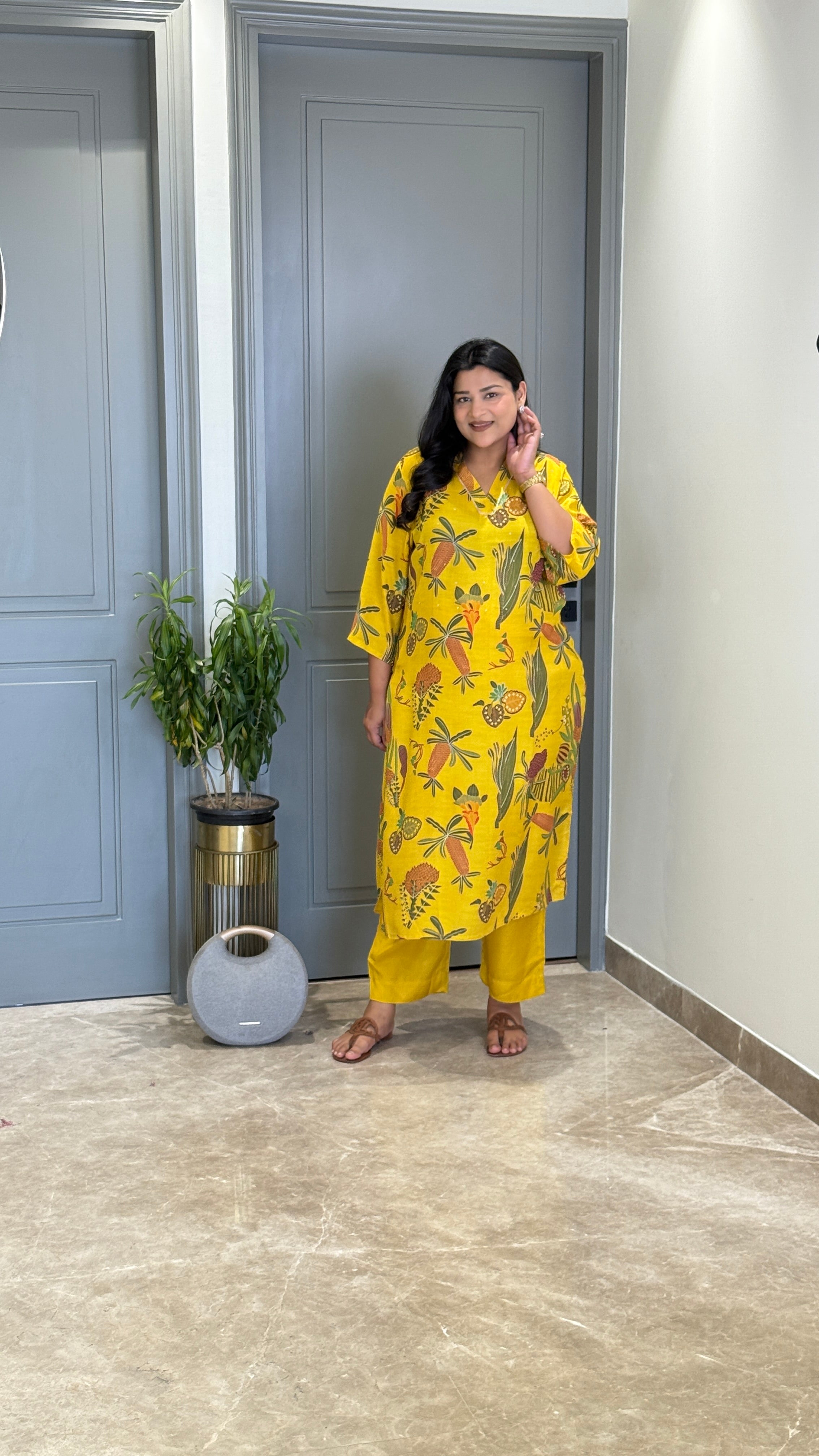 Pineapple Muslin Kurta Pants