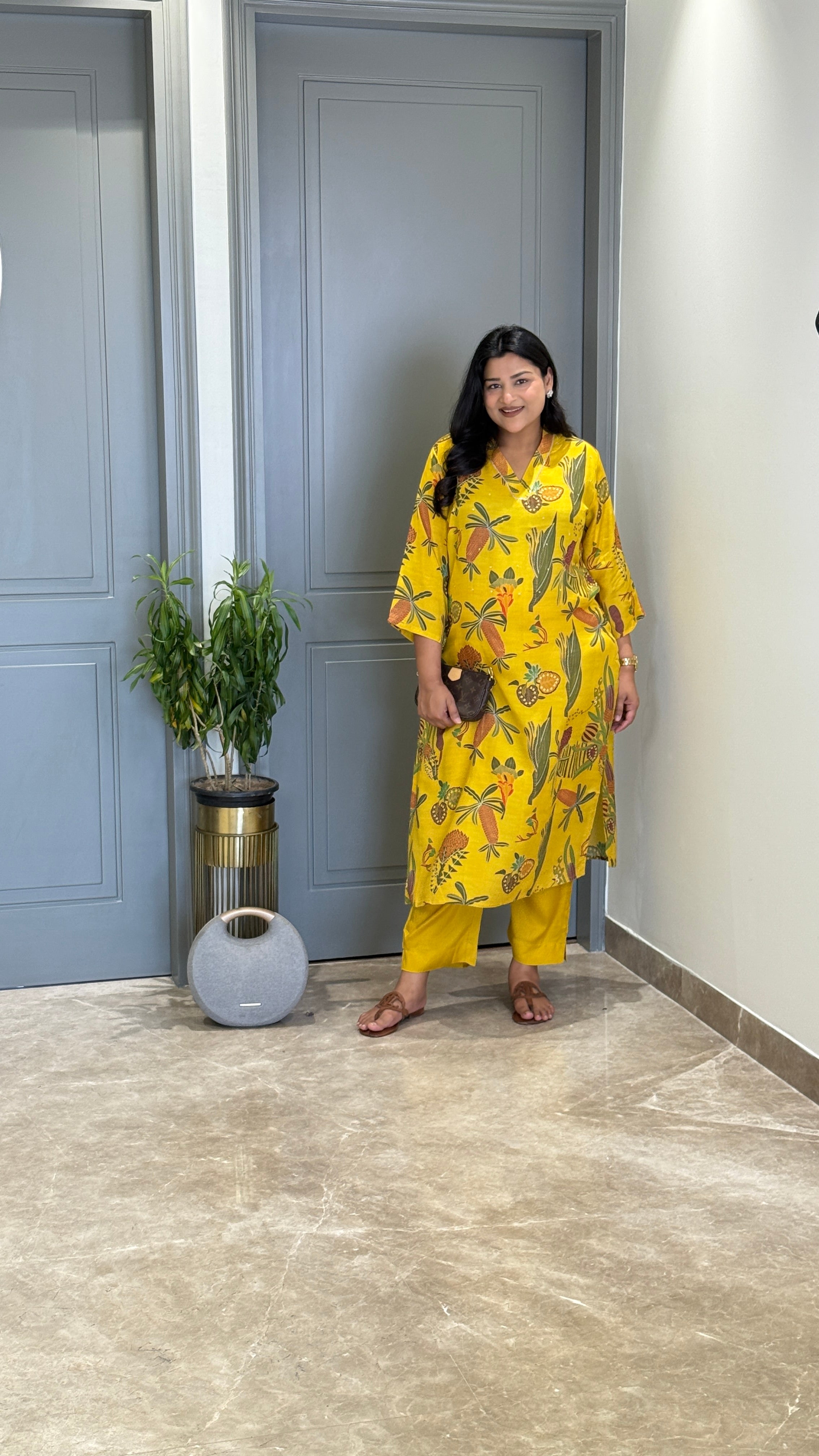Pineapple Muslin Kurta Pants