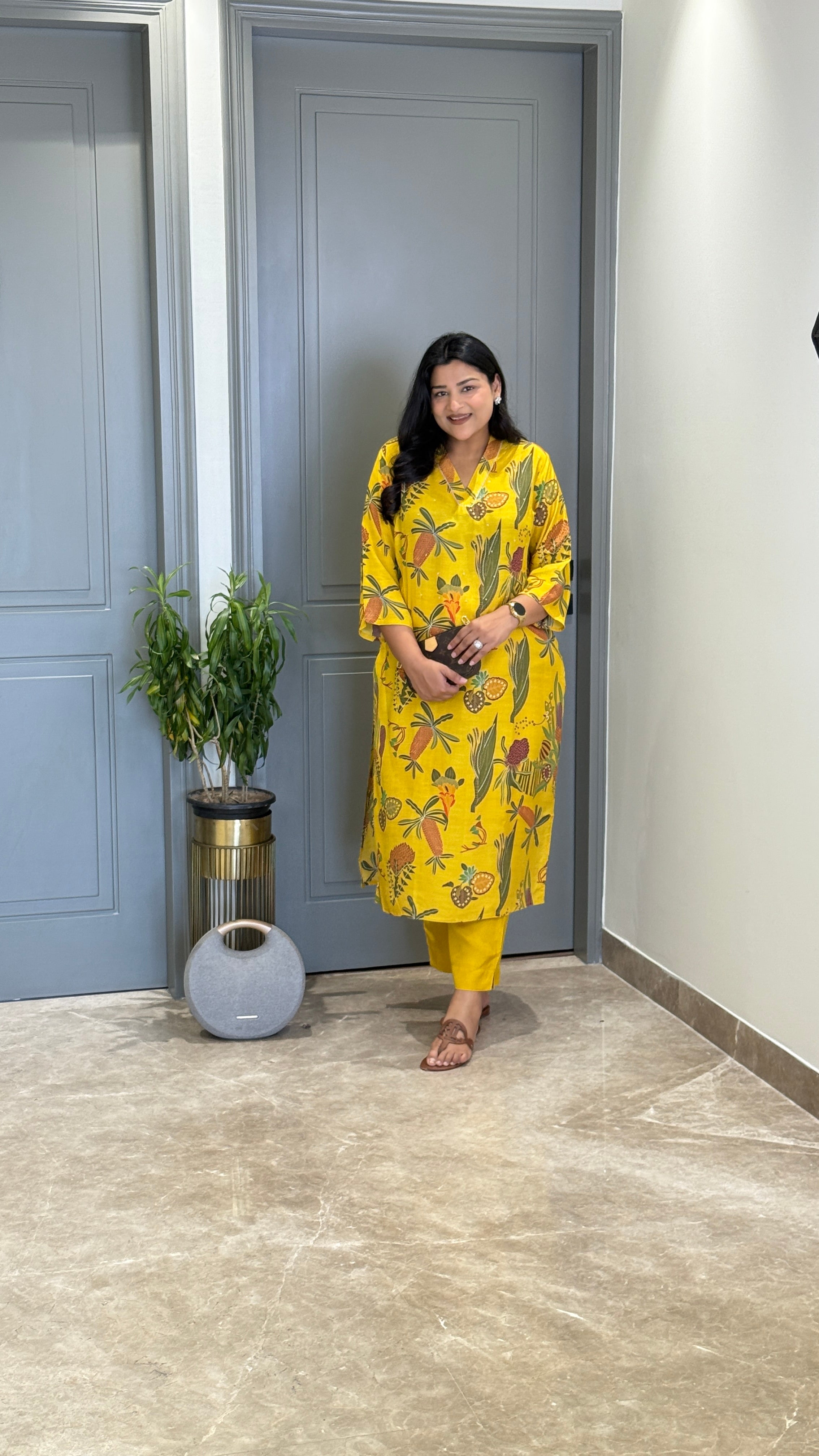 Pineapple Muslin Kurta Pants
