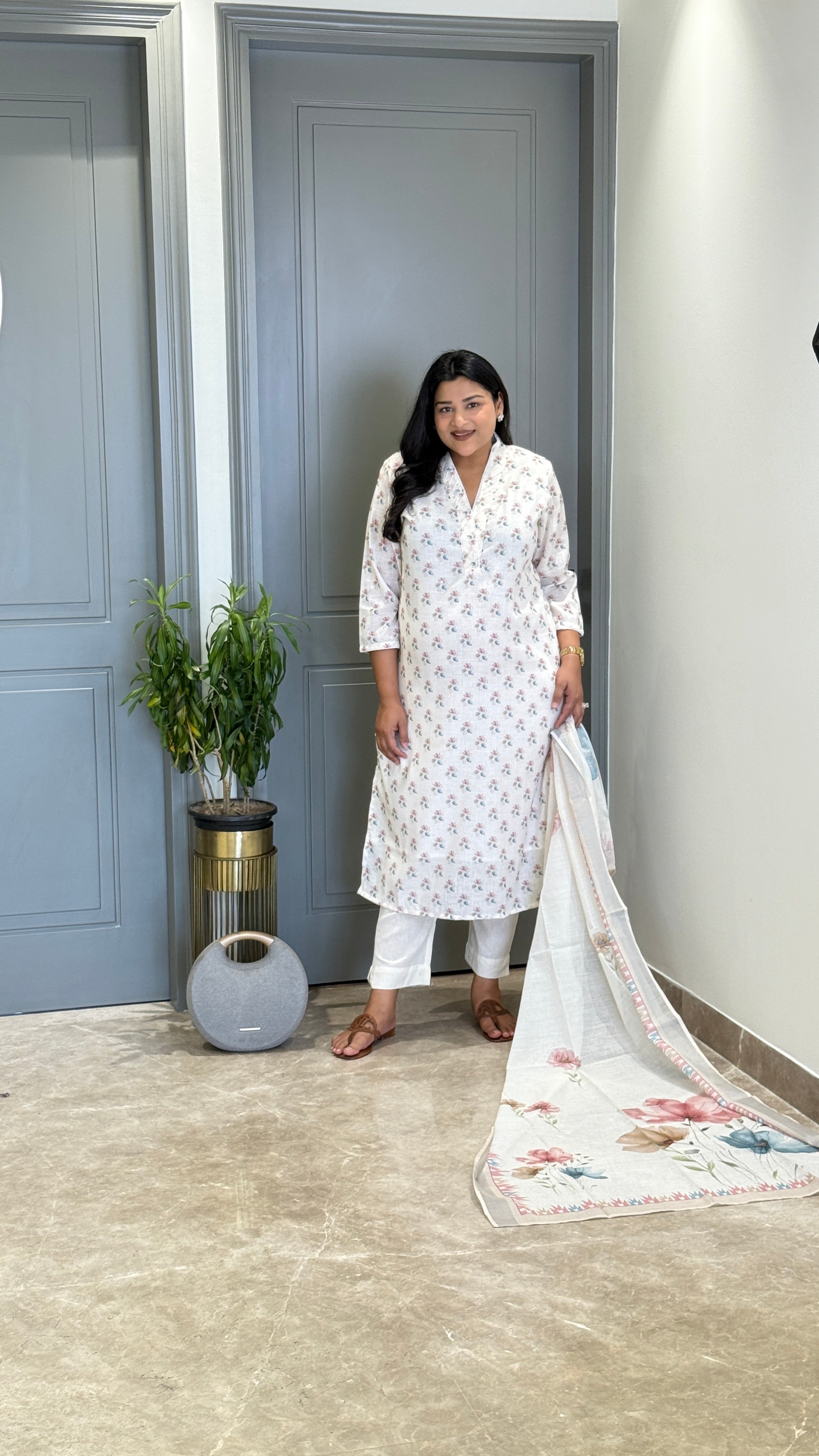 Linen Ivory Digital Suit Set