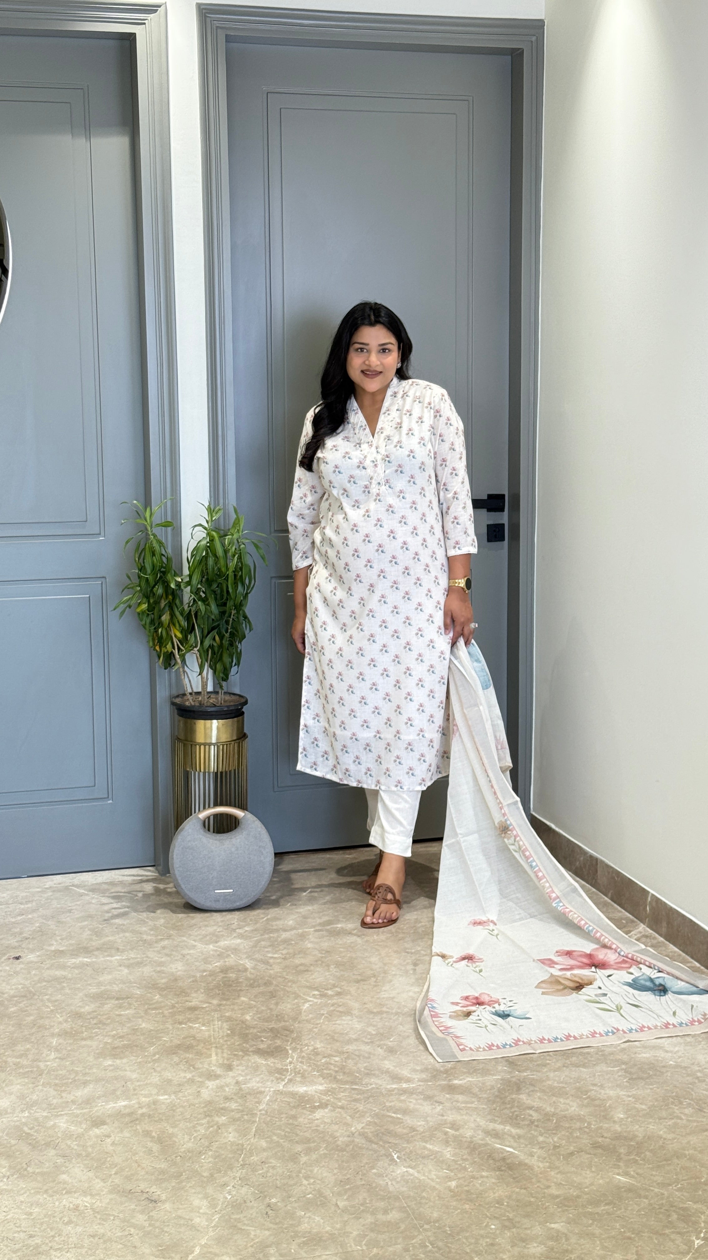 Linen Ivory Digital Suit Set