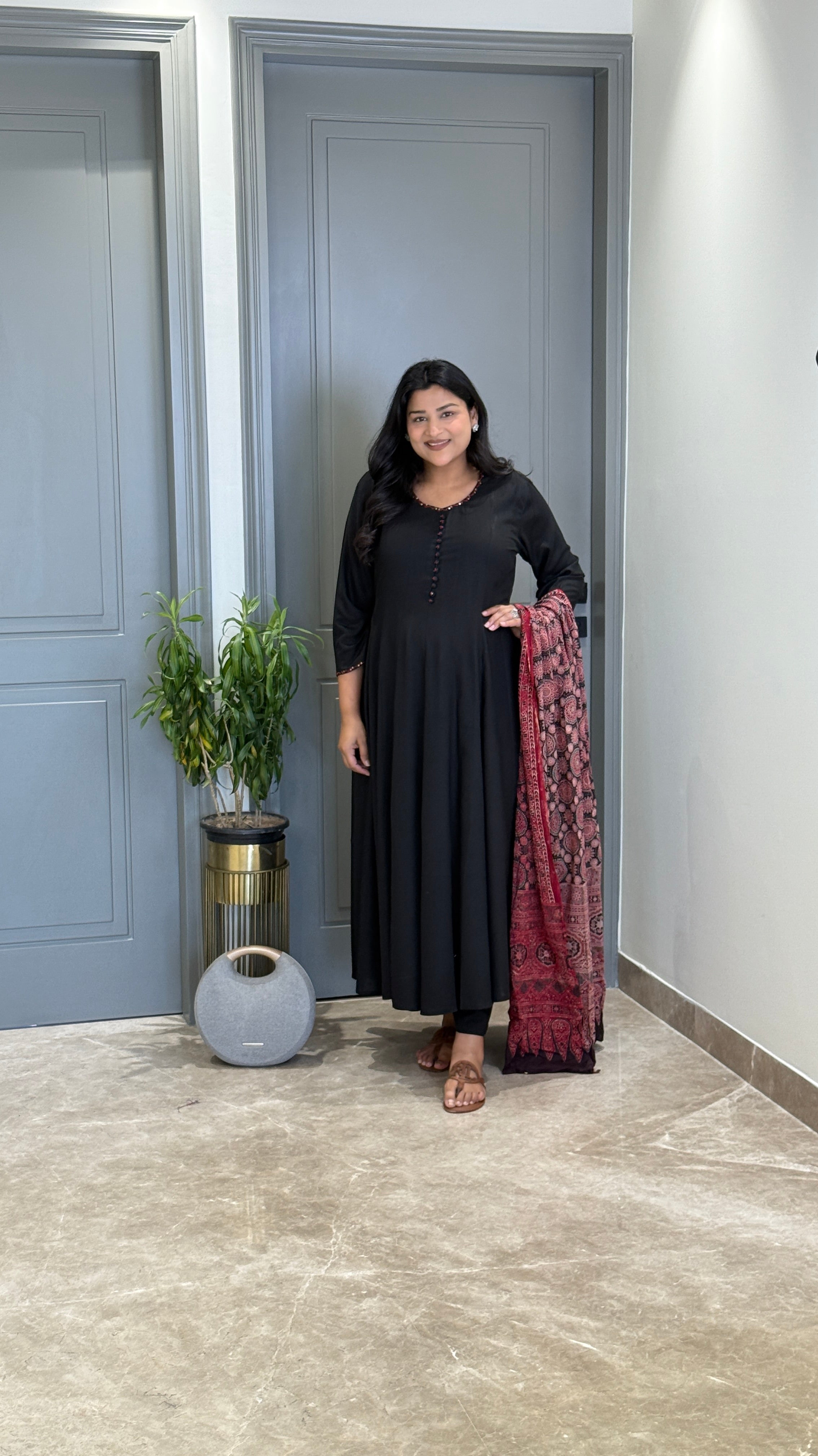 Black Bandhej Anarkali