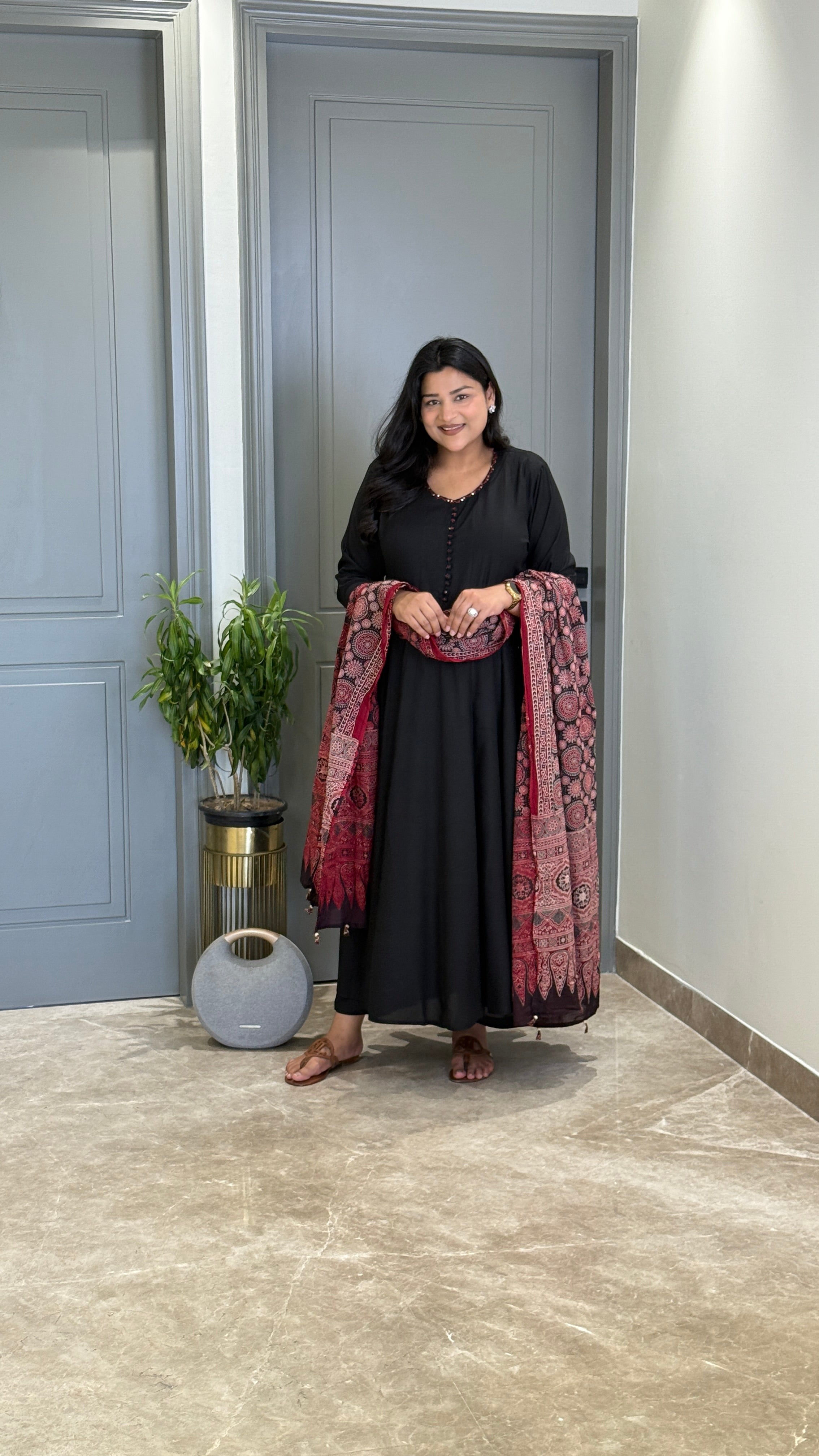 Black Bandhej Anarkali