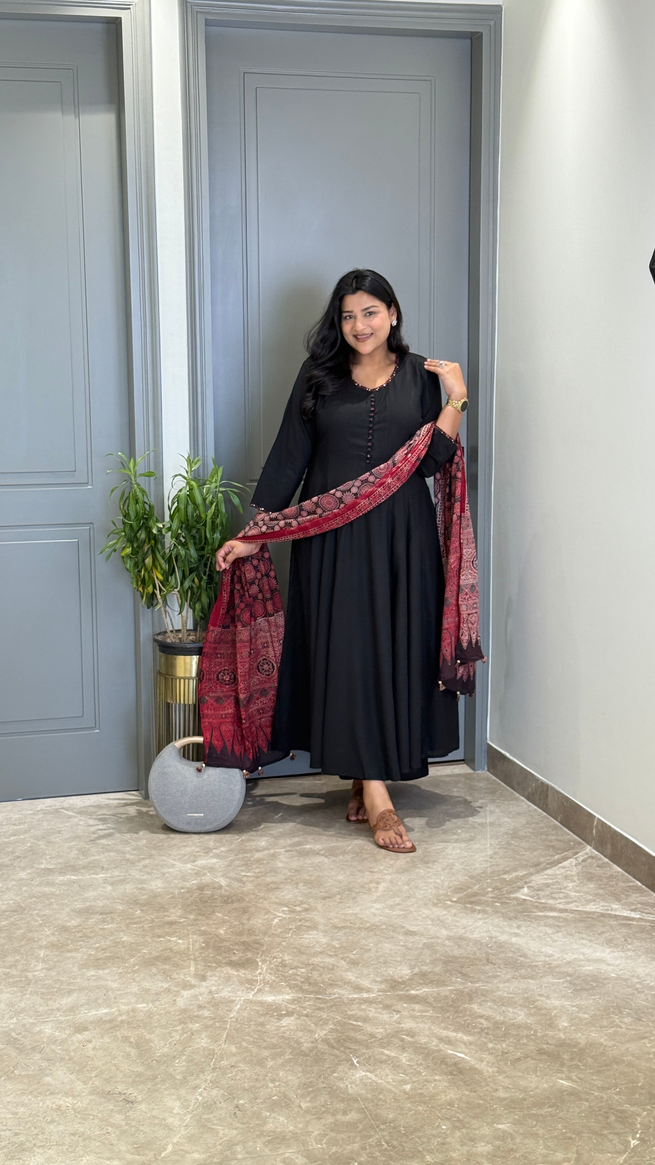 Black Bandhej Anarkali