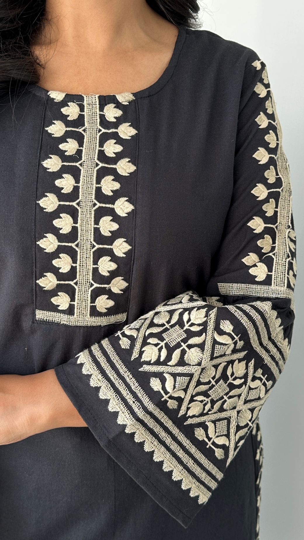 Ikkai Ebony Black Kurta Pants