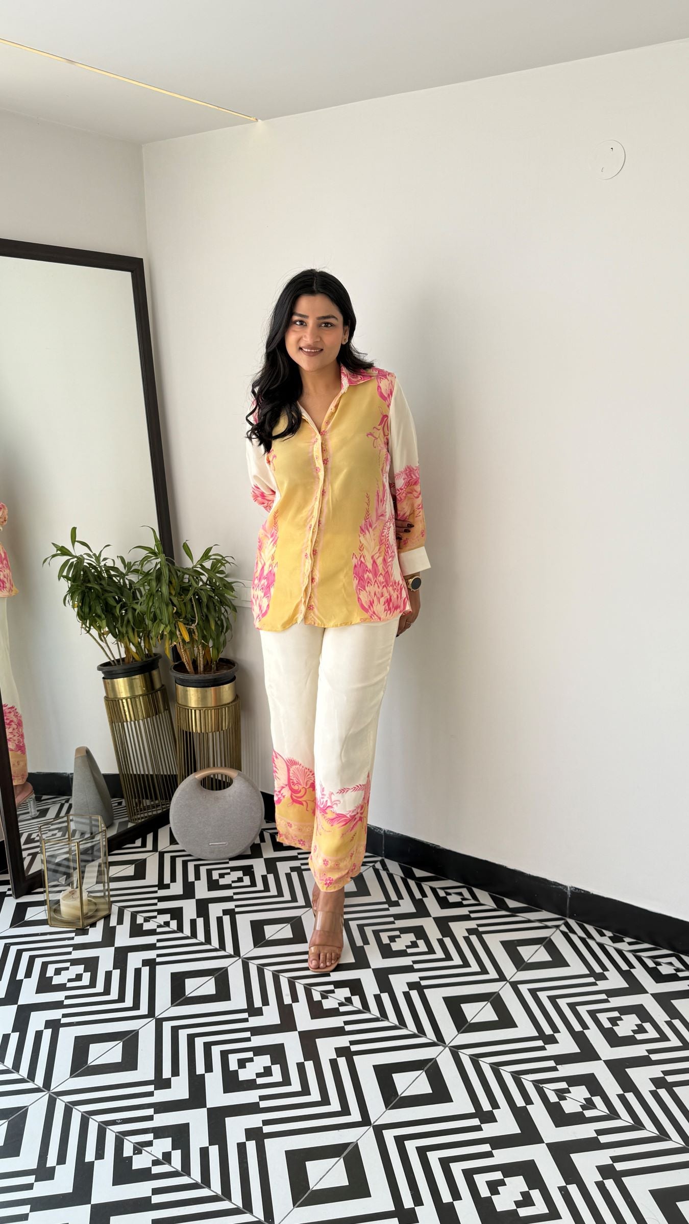 Ivy Yellow Crepe Cord Set