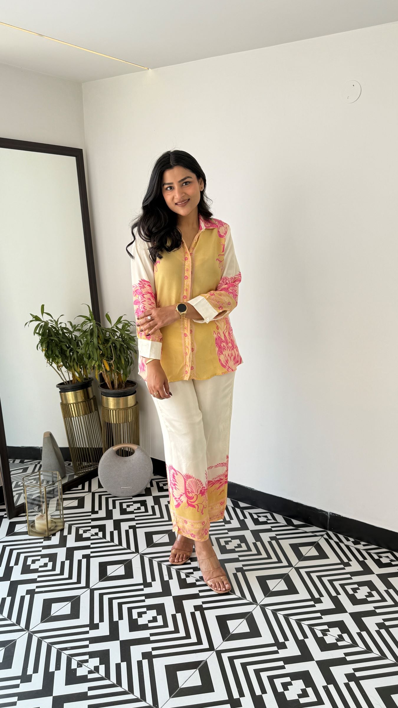 Ivy Yellow Crepe Cord Set