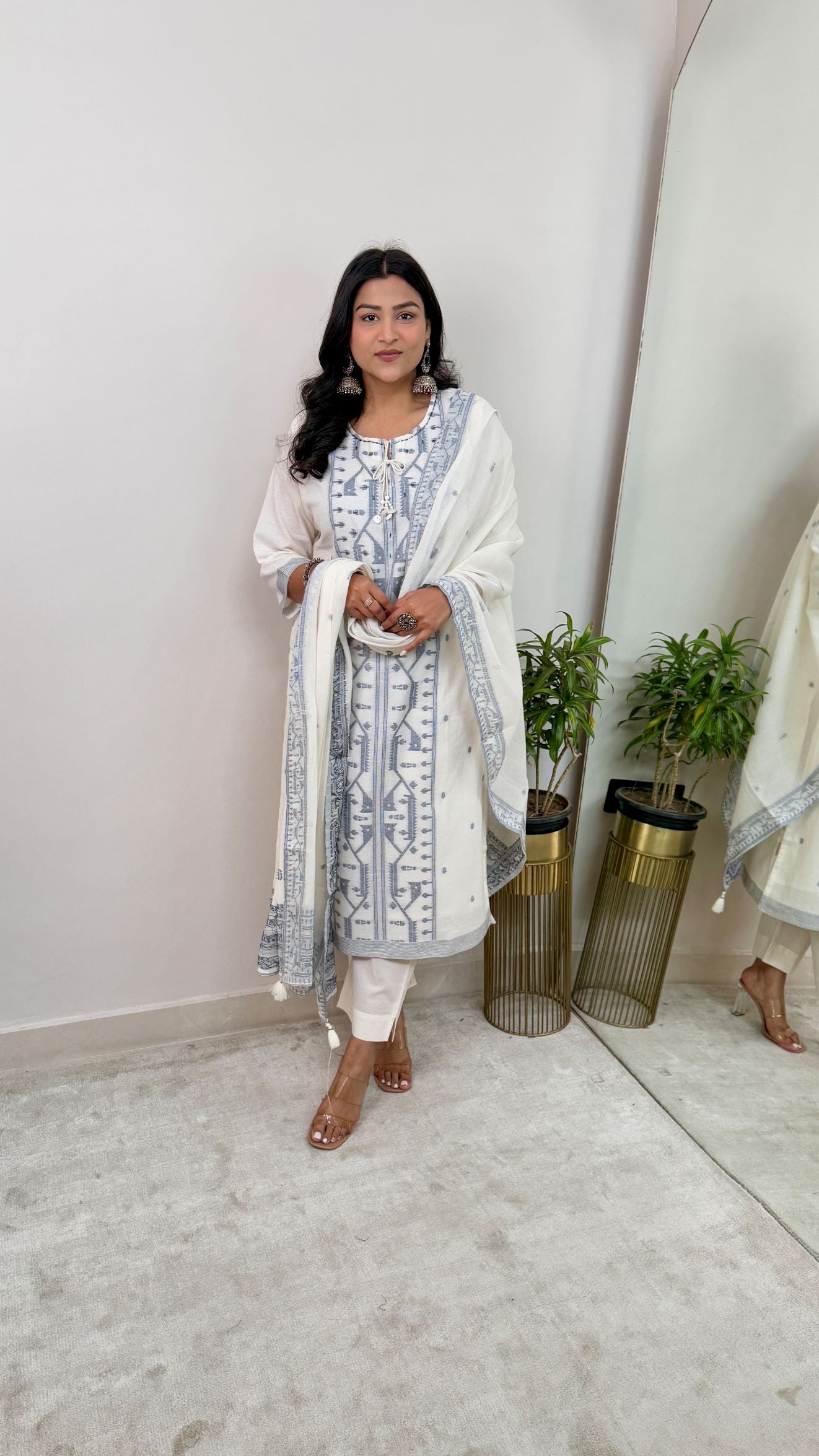 Jamdani Pearl Suit Set