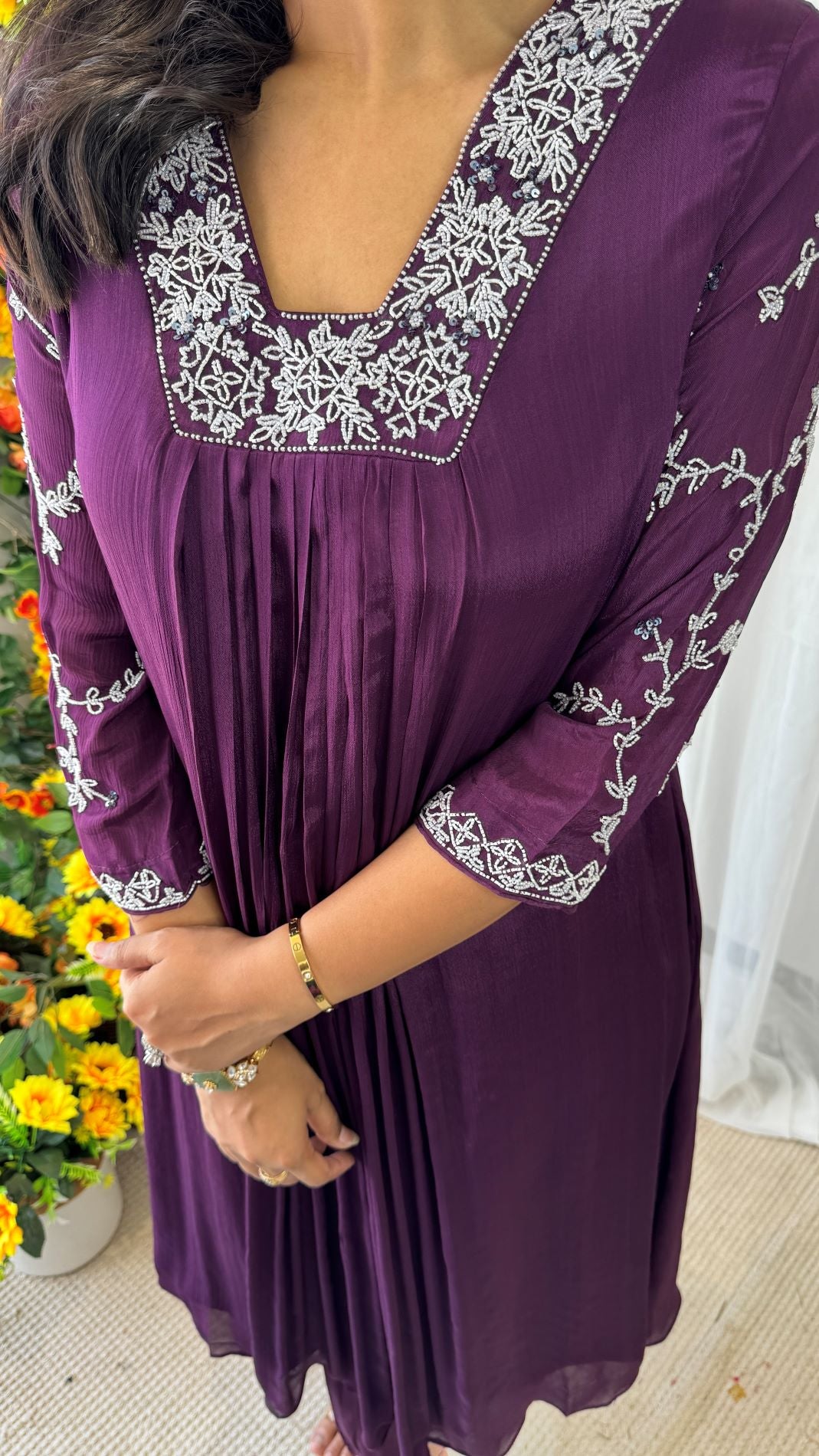 Maya Purple Handwork Suit Set