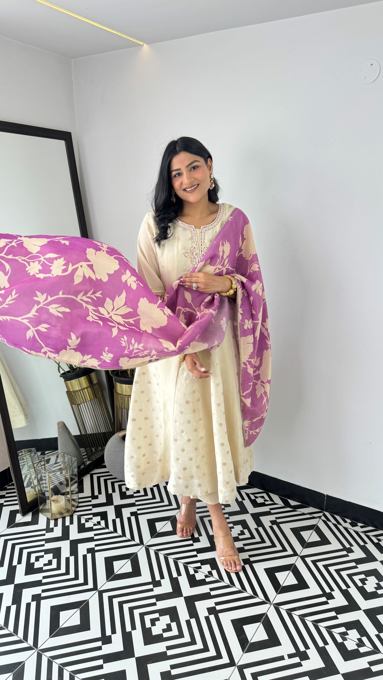 Misri Lilac Anarkali