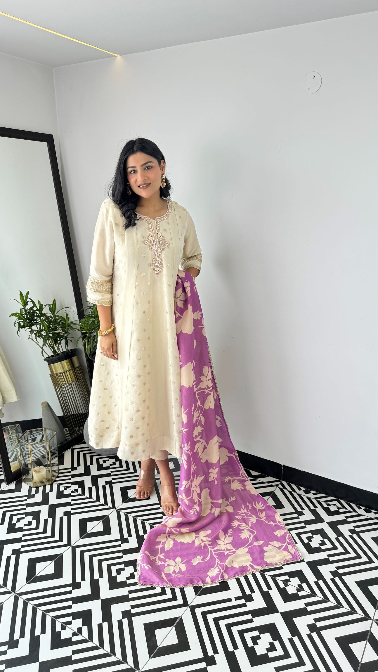 Misri Lilac Anarkali